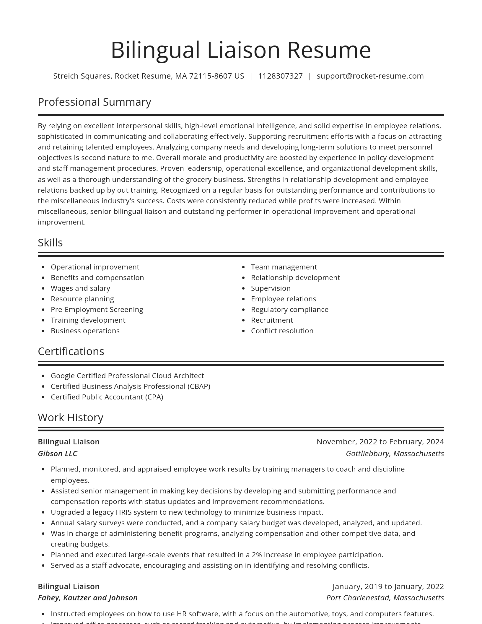 Spotlight resume template