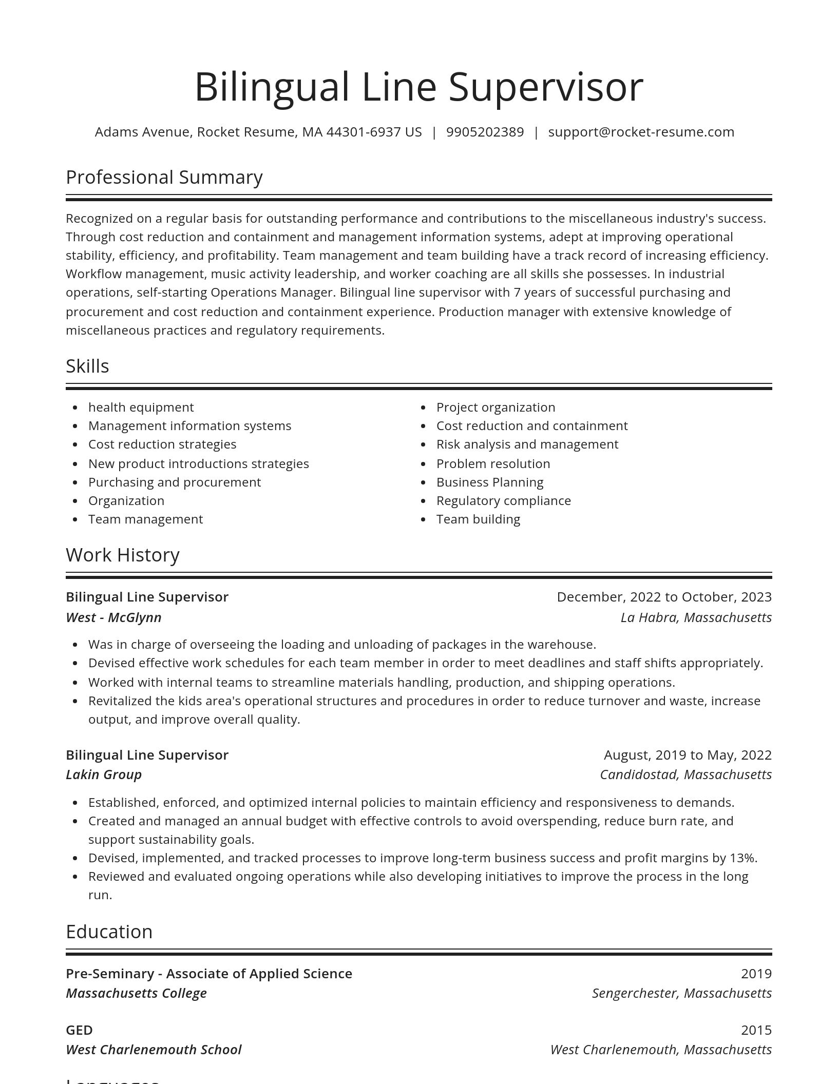 Spotlight resume template
