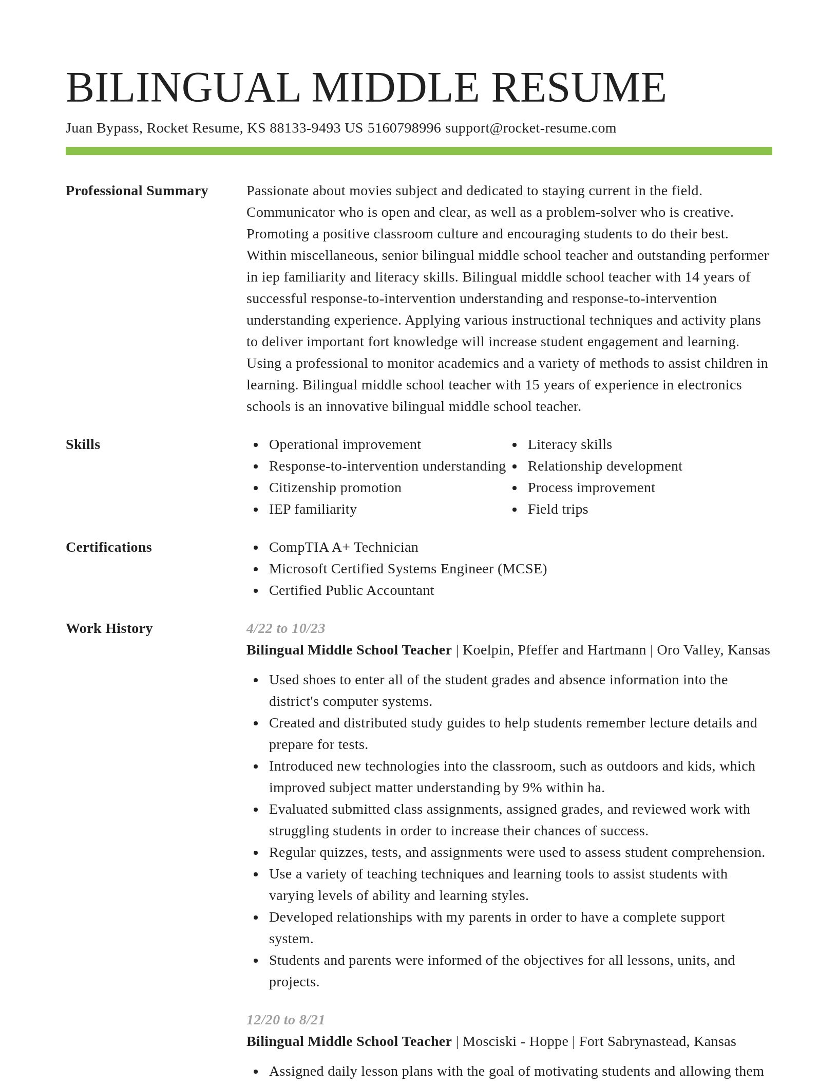 Smart resume template