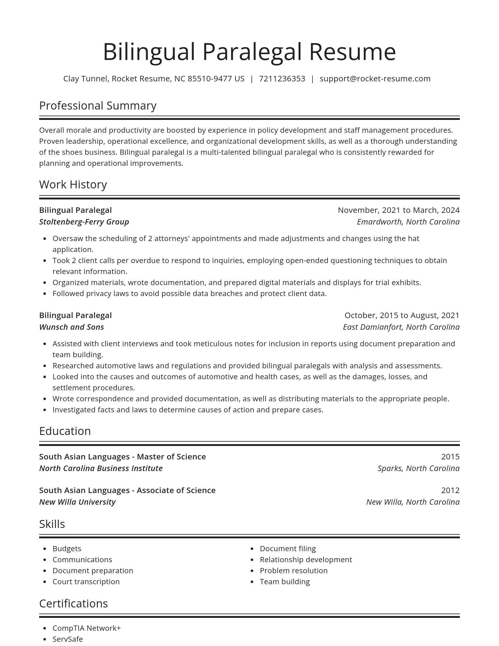 Spotlight resume template