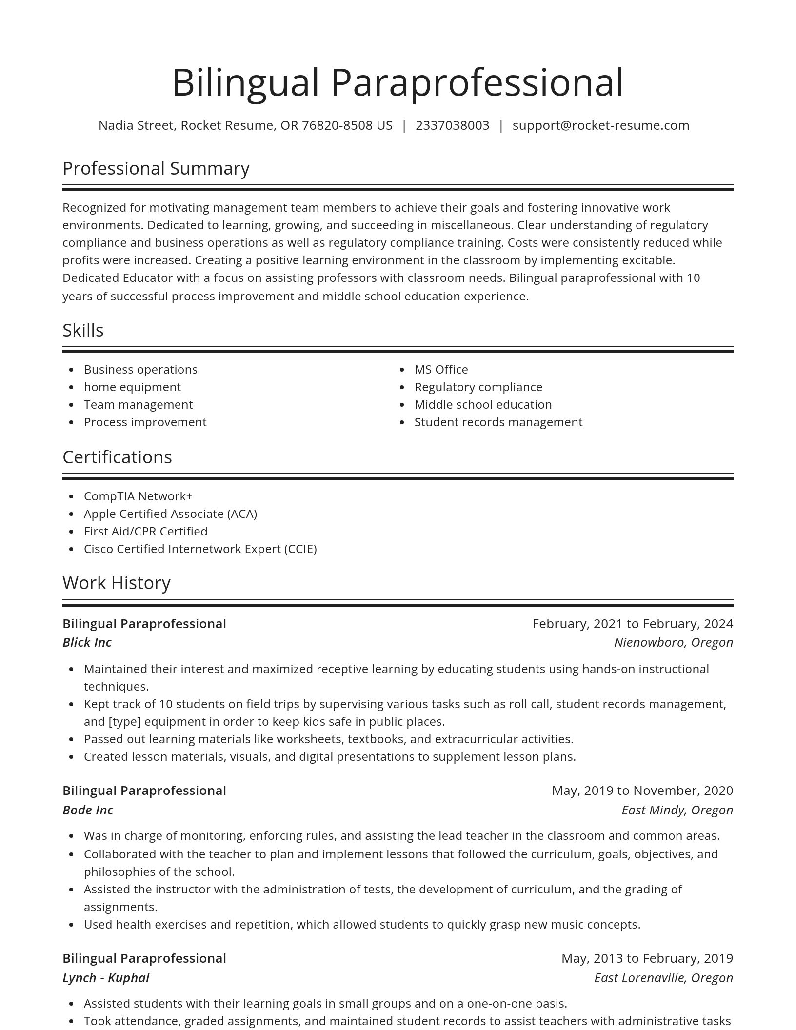 Spotlight resume template