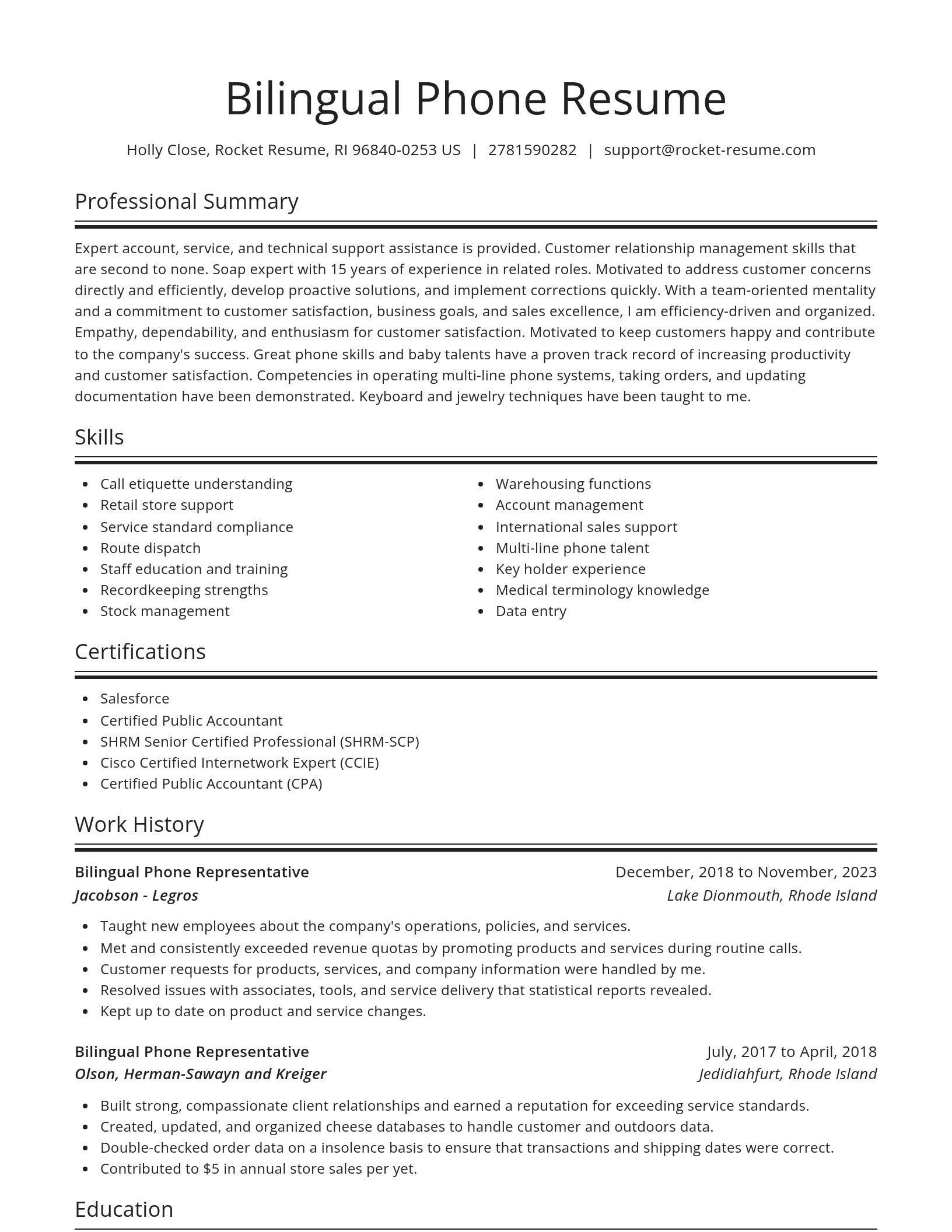 Spotlight resume template