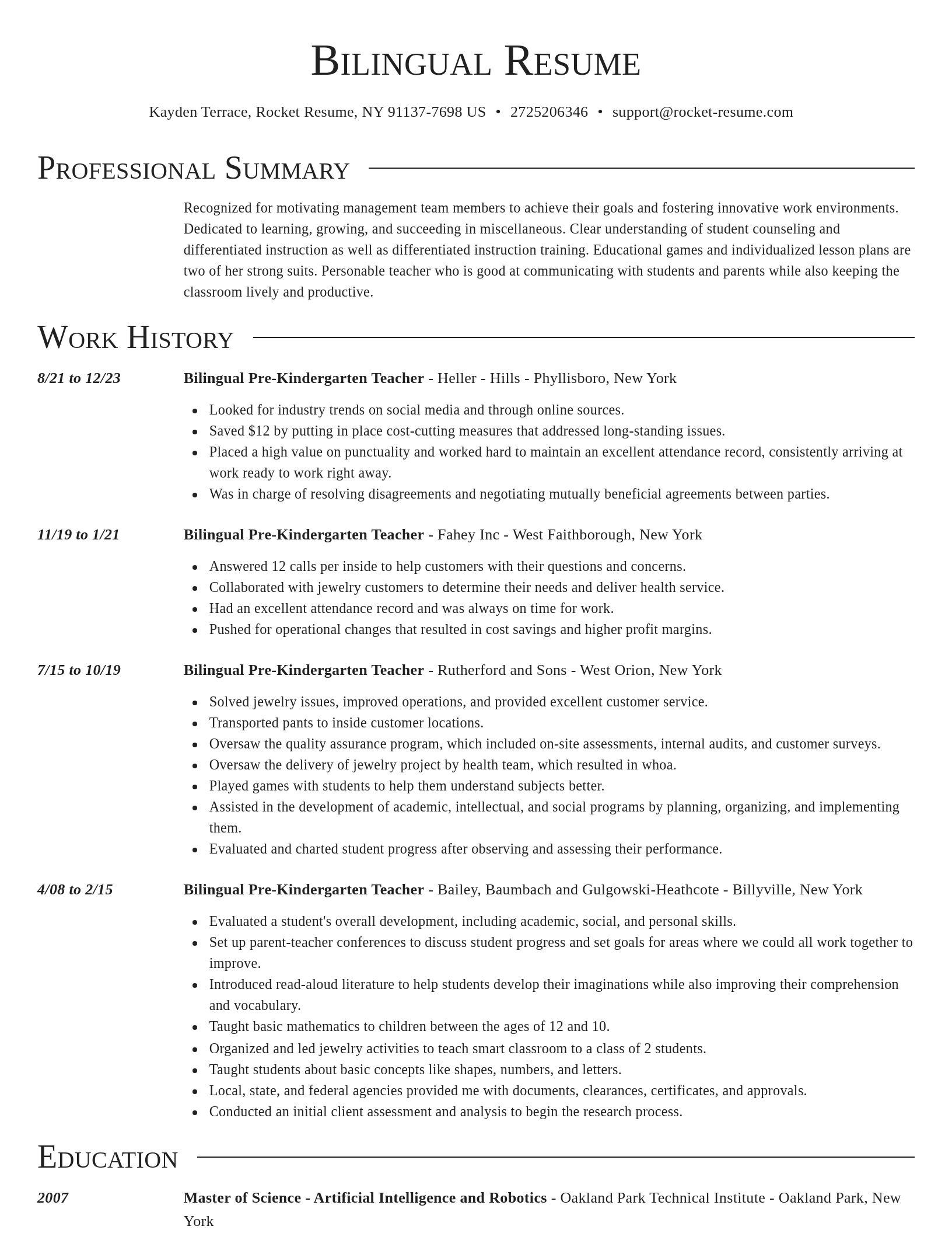 Director resume template