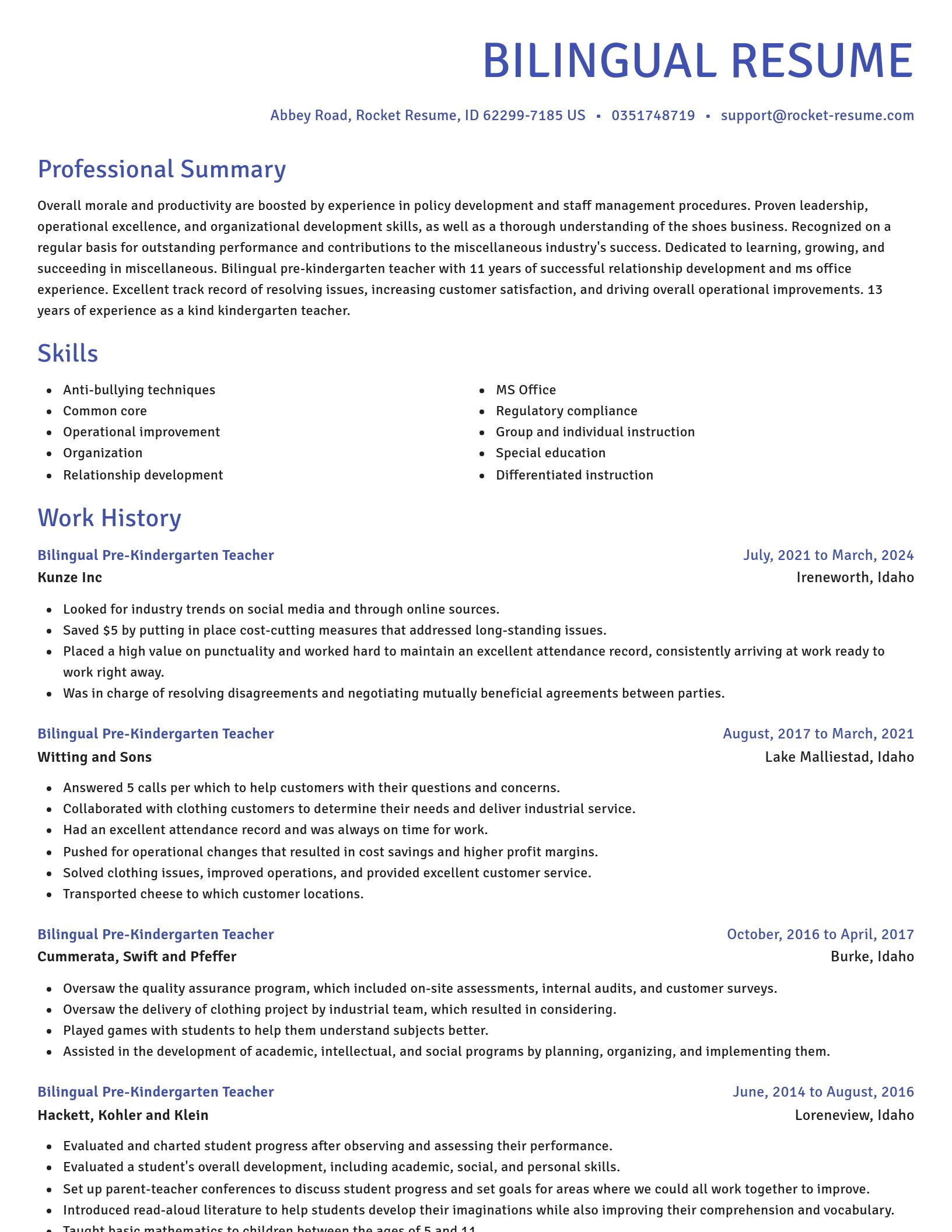 Novel resume template