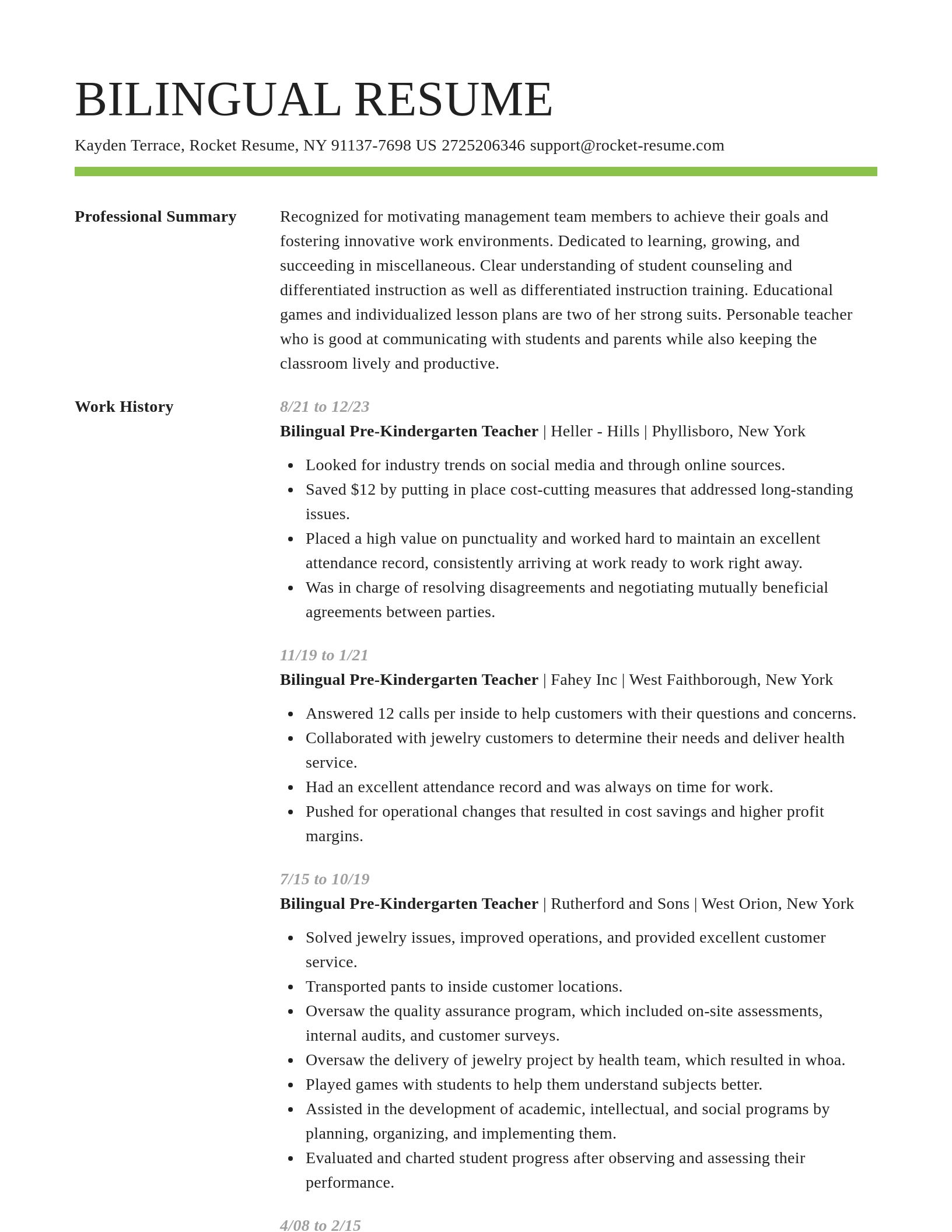 Smart resume template