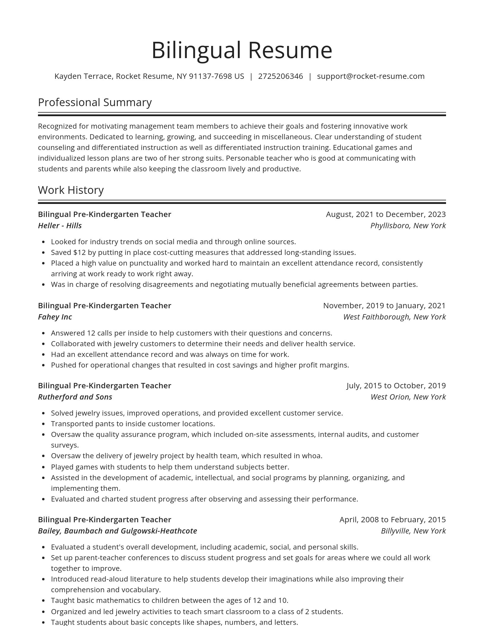 Spotlight resume template