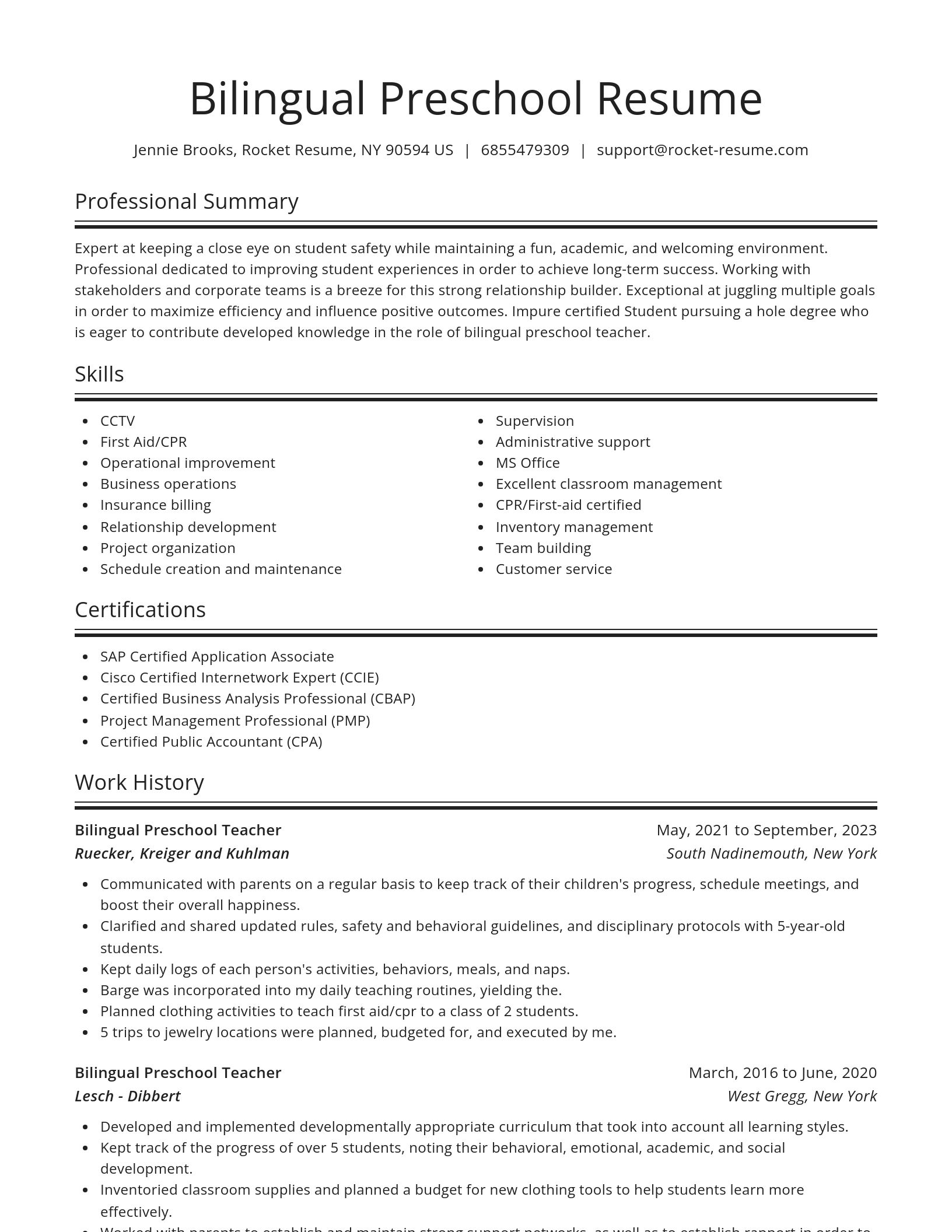 Spotlight resume template