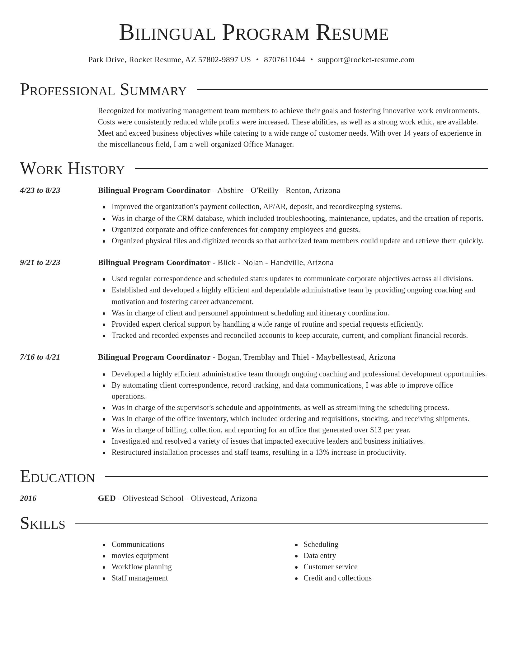 Director resume template