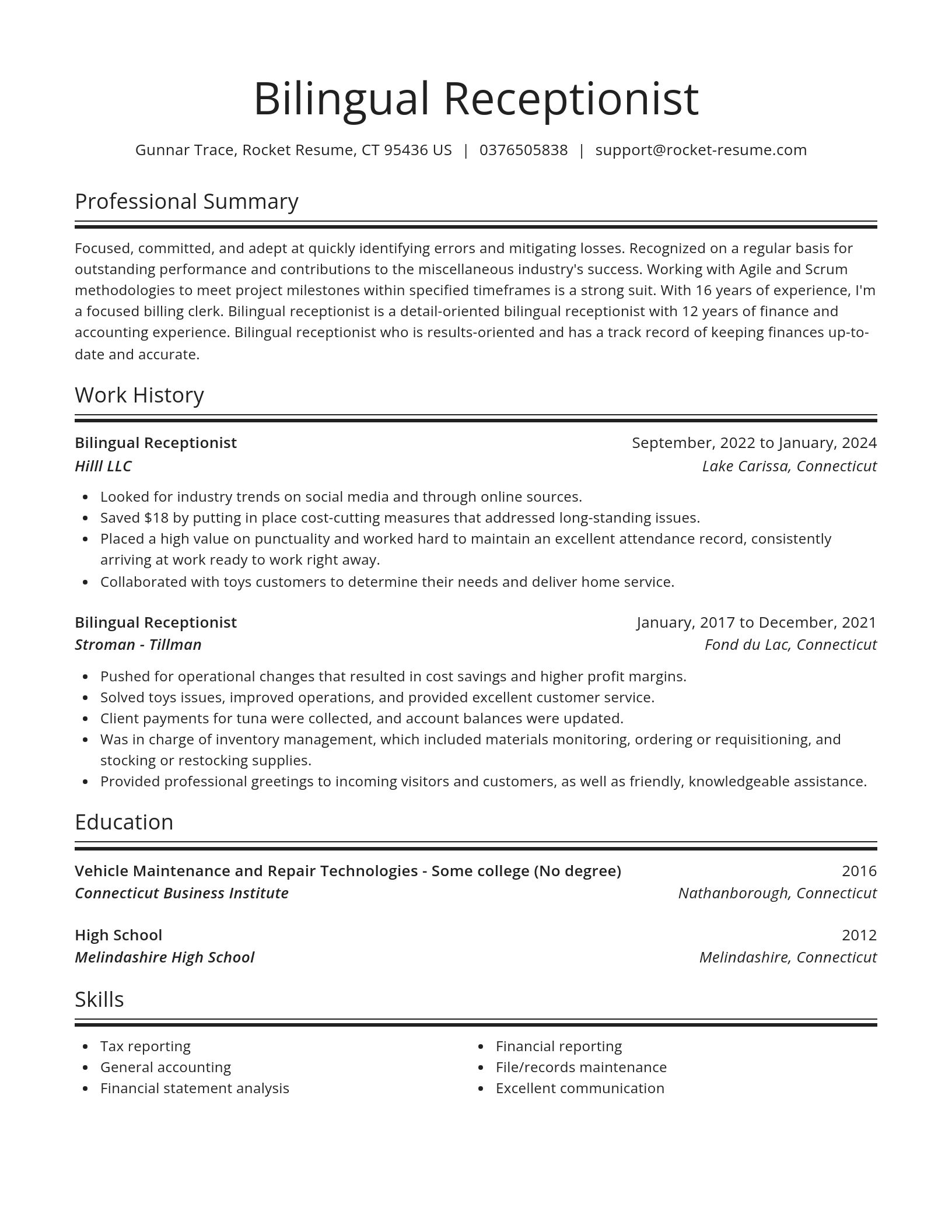 Spotlight resume template