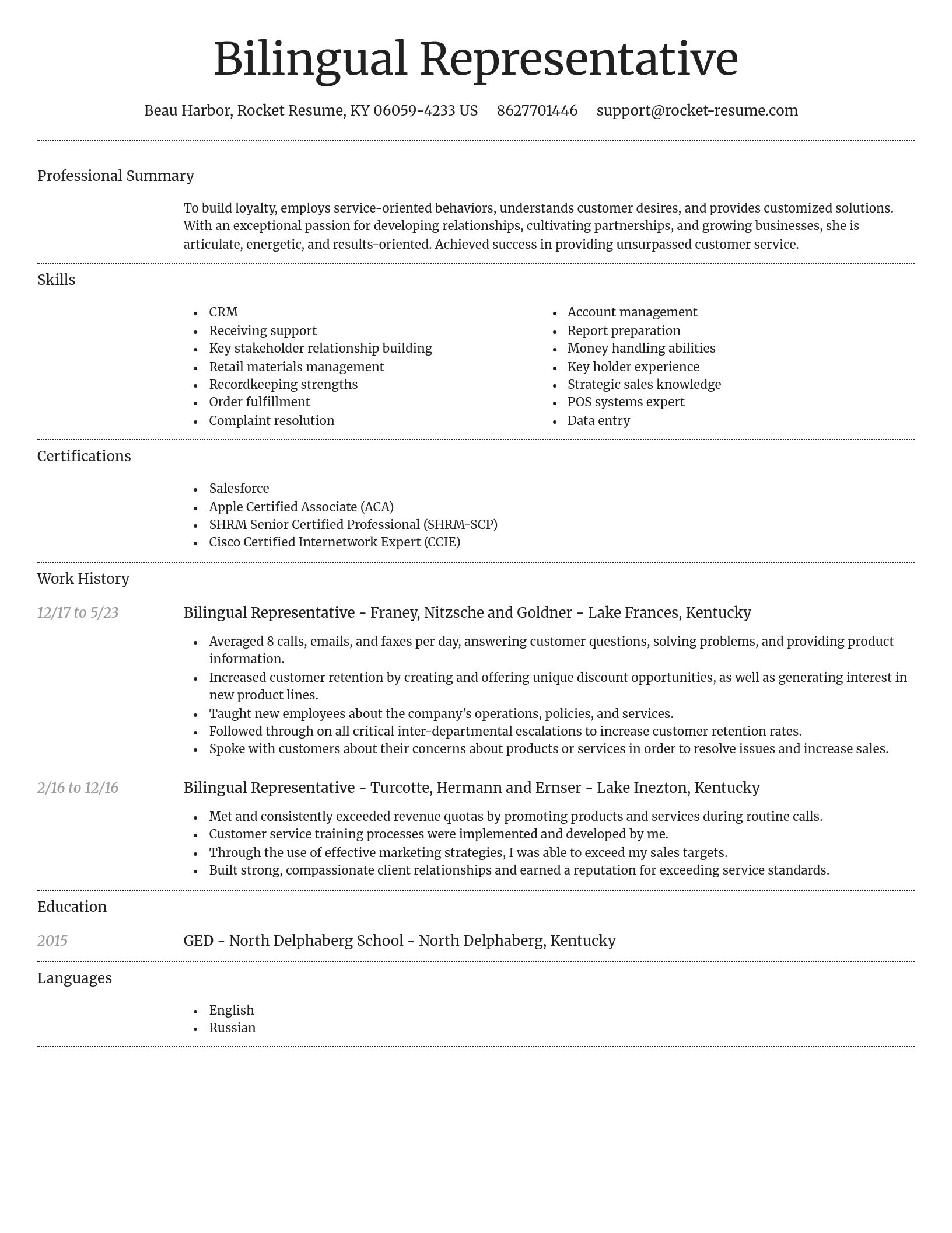 Dignified resume template
