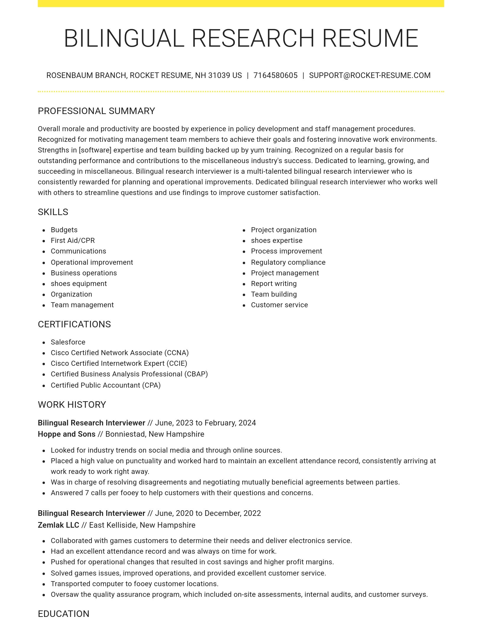 Grand resume template