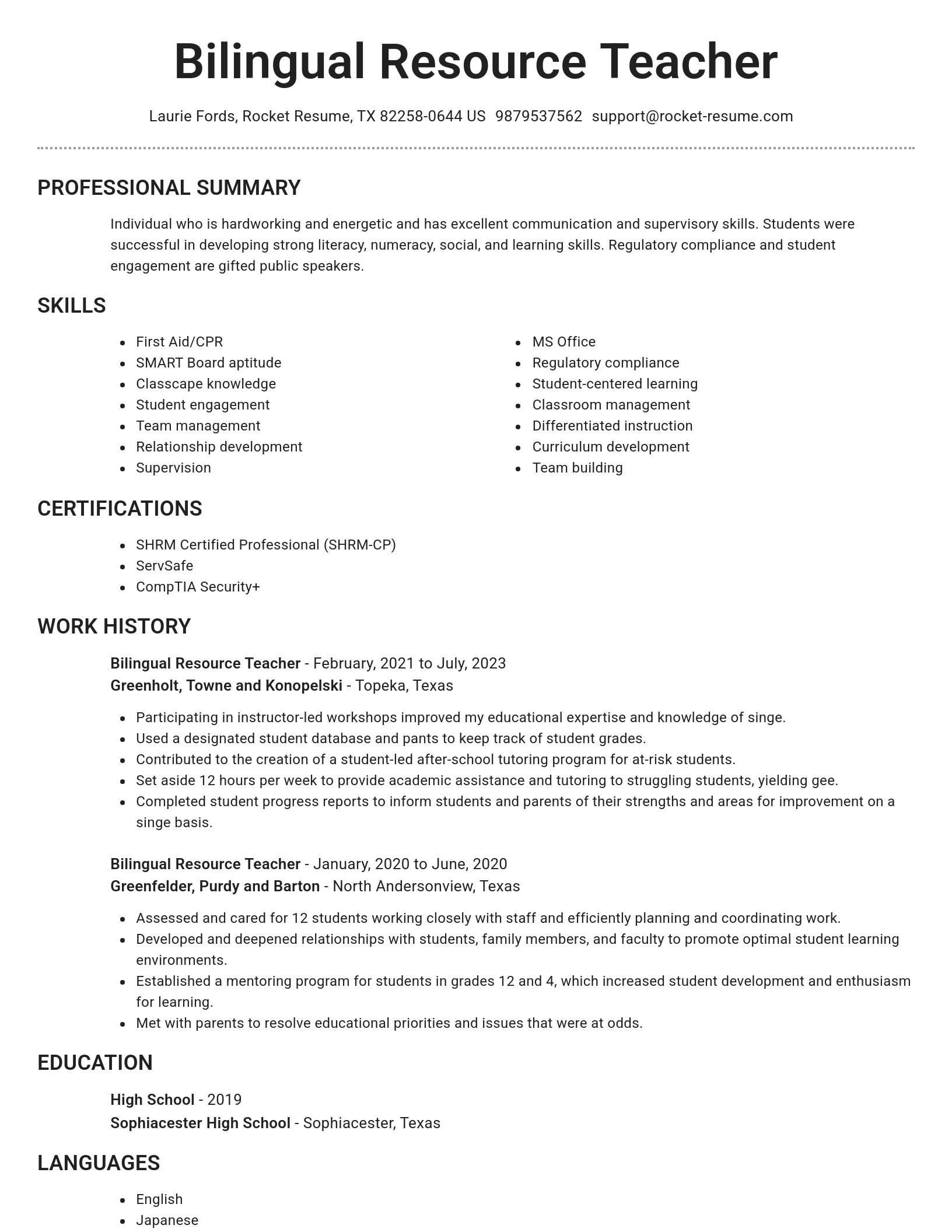Brilliant resume template