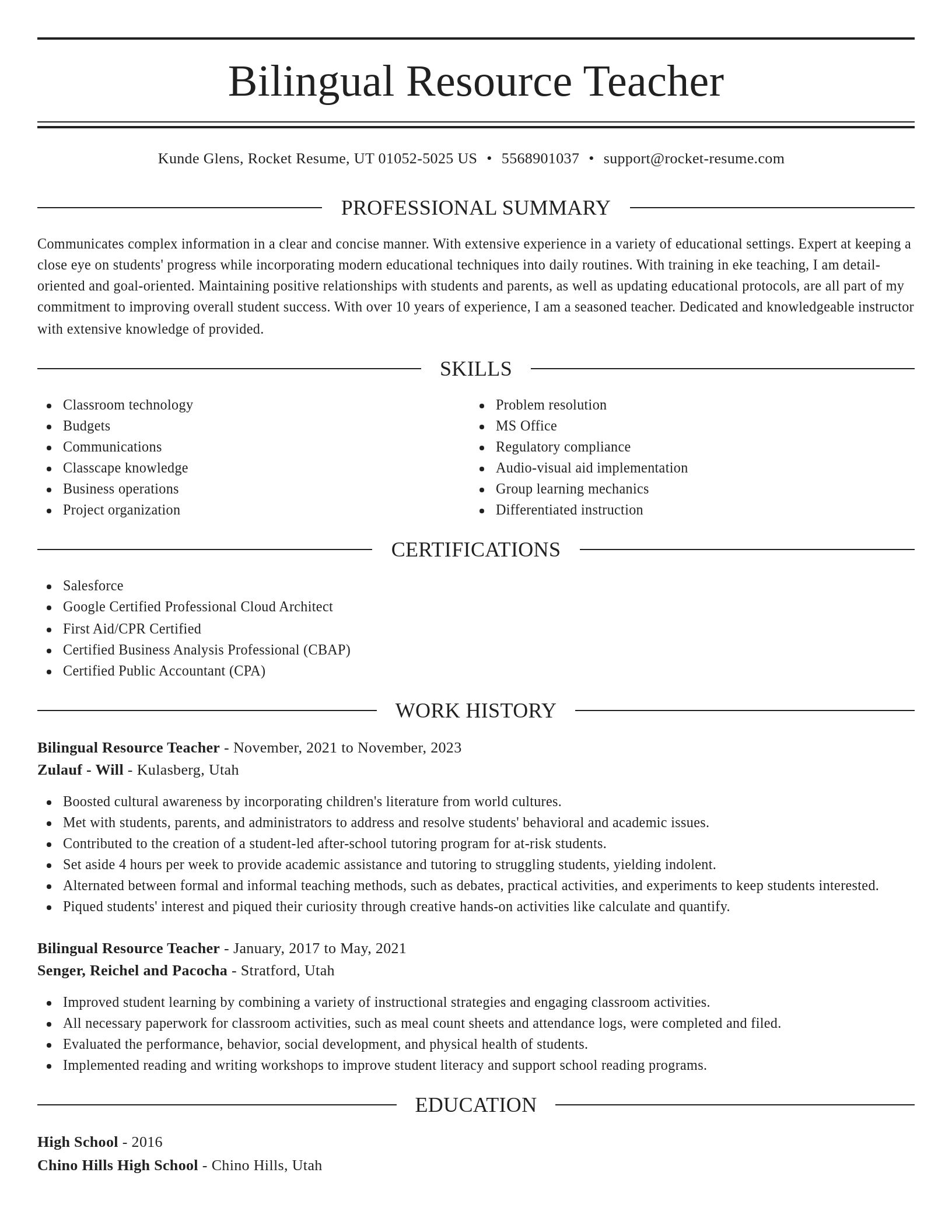 Elegant resume template