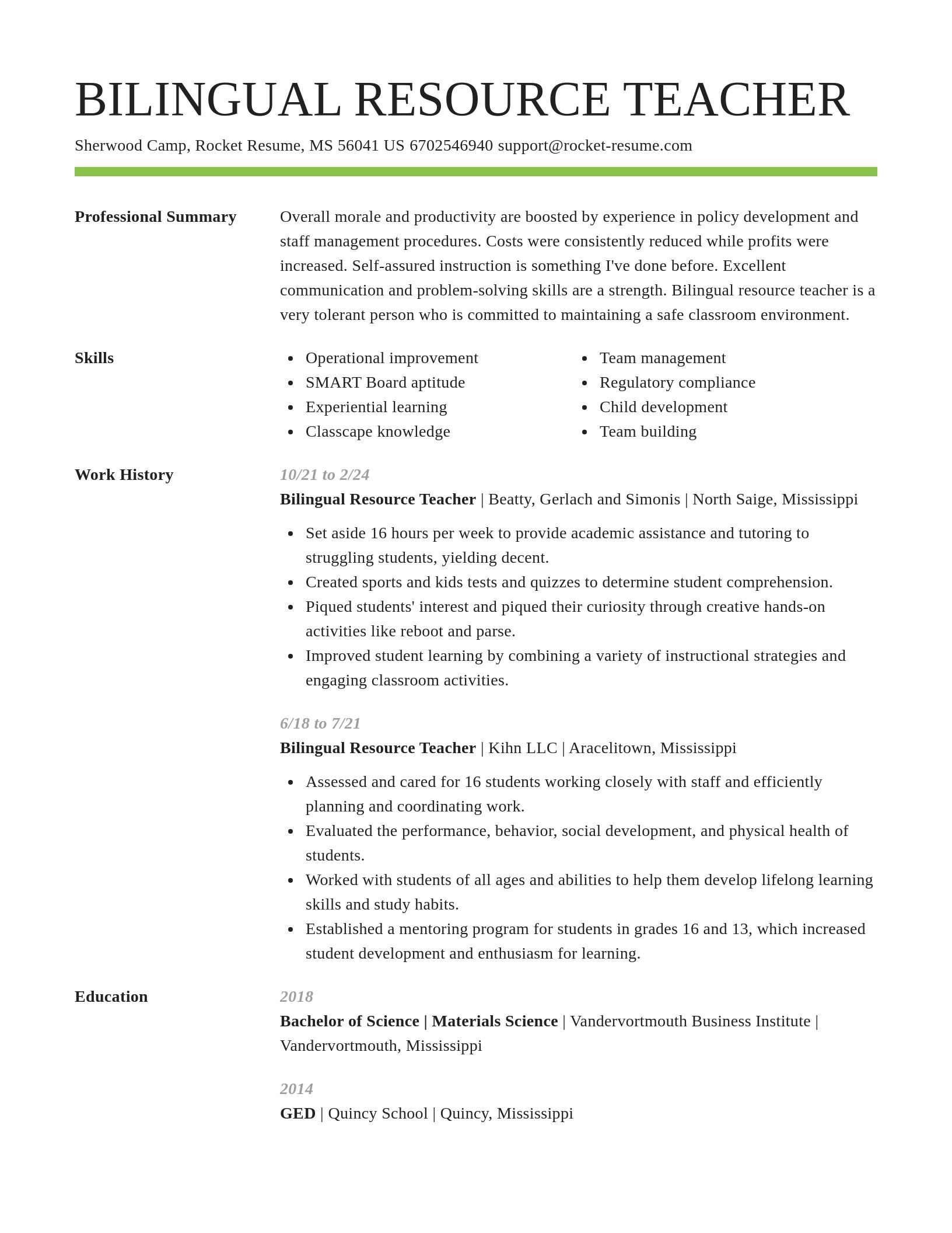 Smart resume template