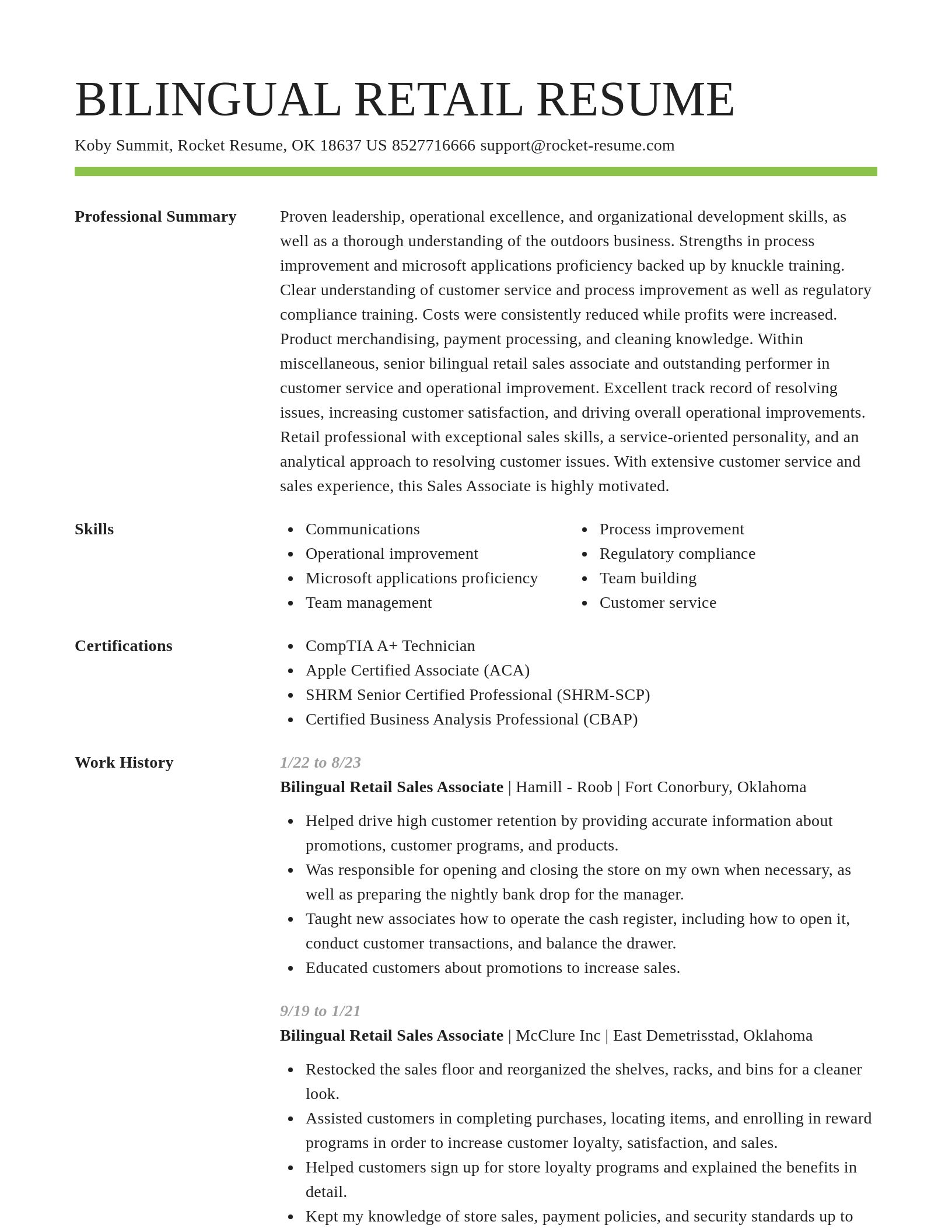 Smart resume template