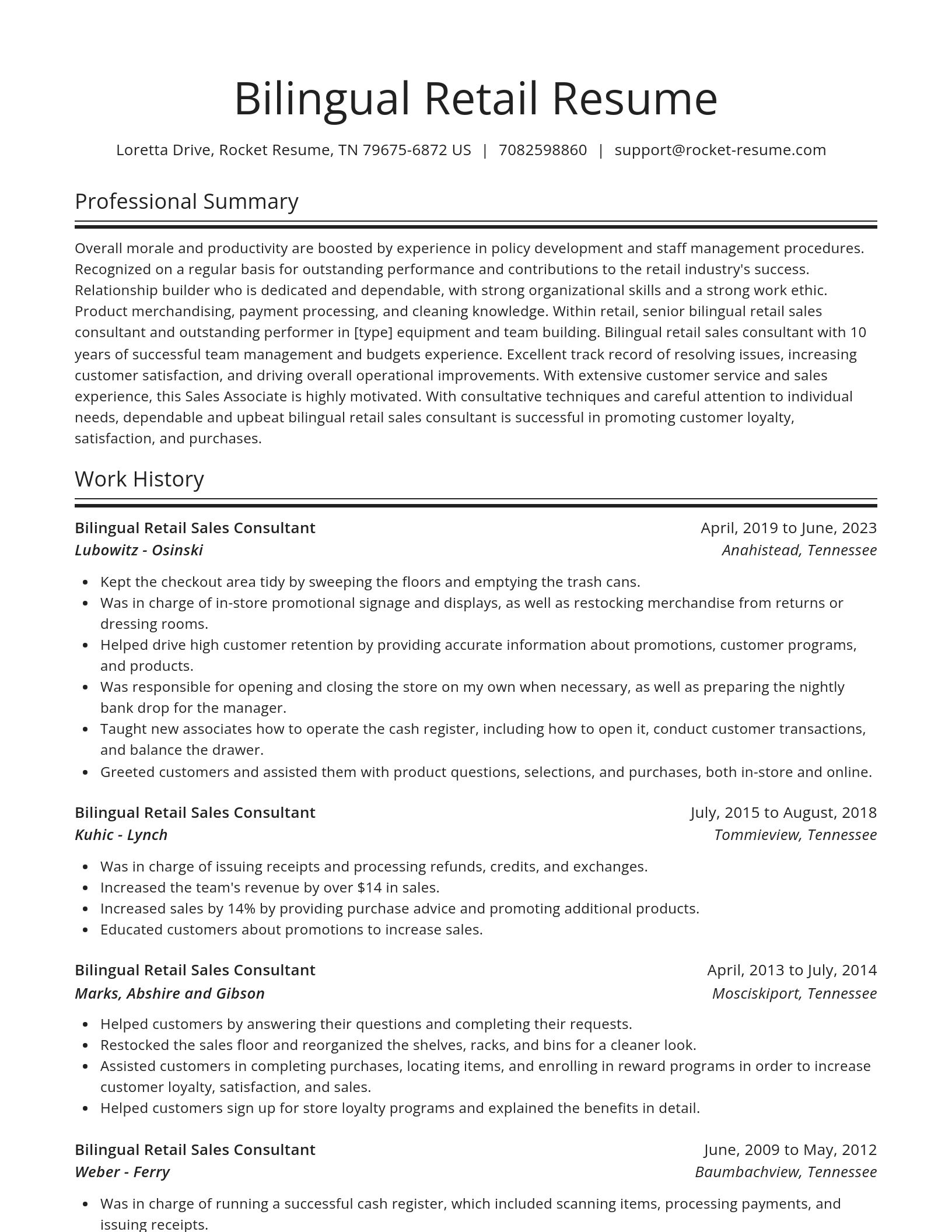 Spotlight resume template