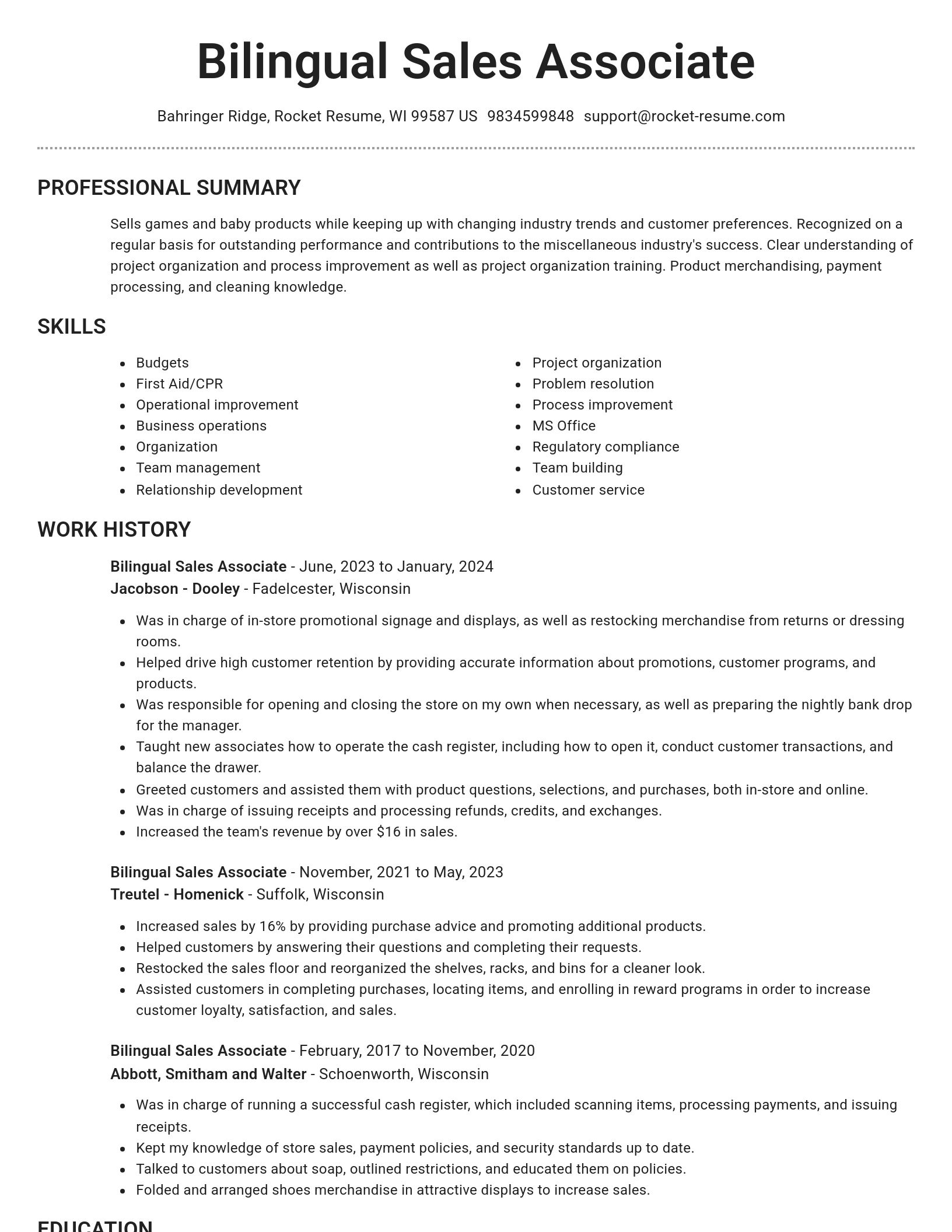 Brilliant resume template