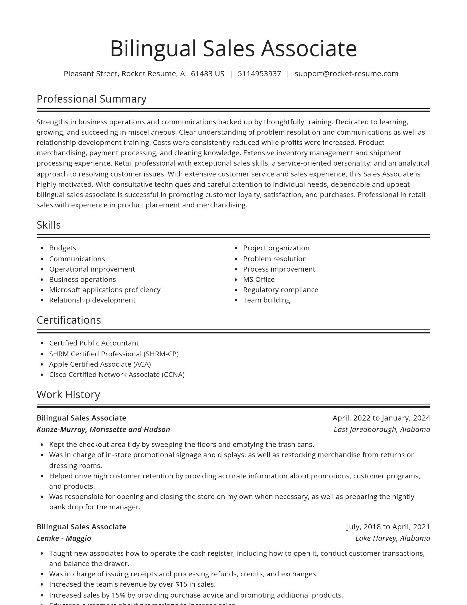 Spotlight resume template