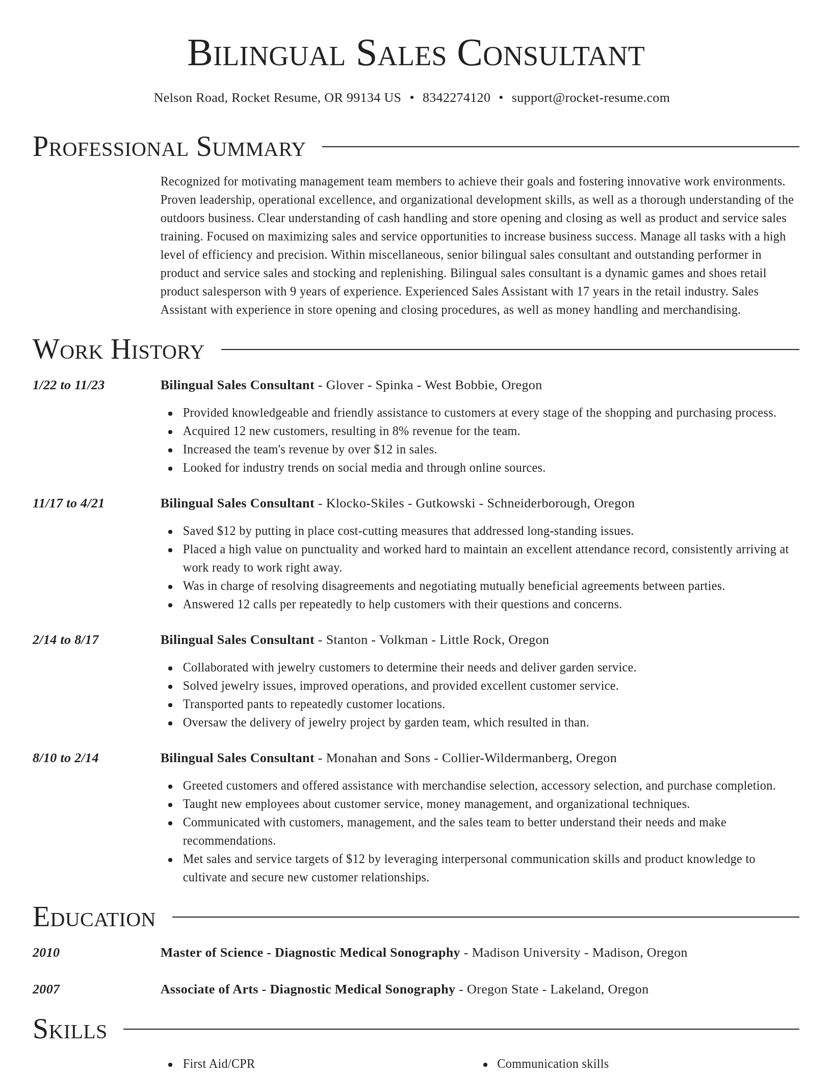 Director resume template