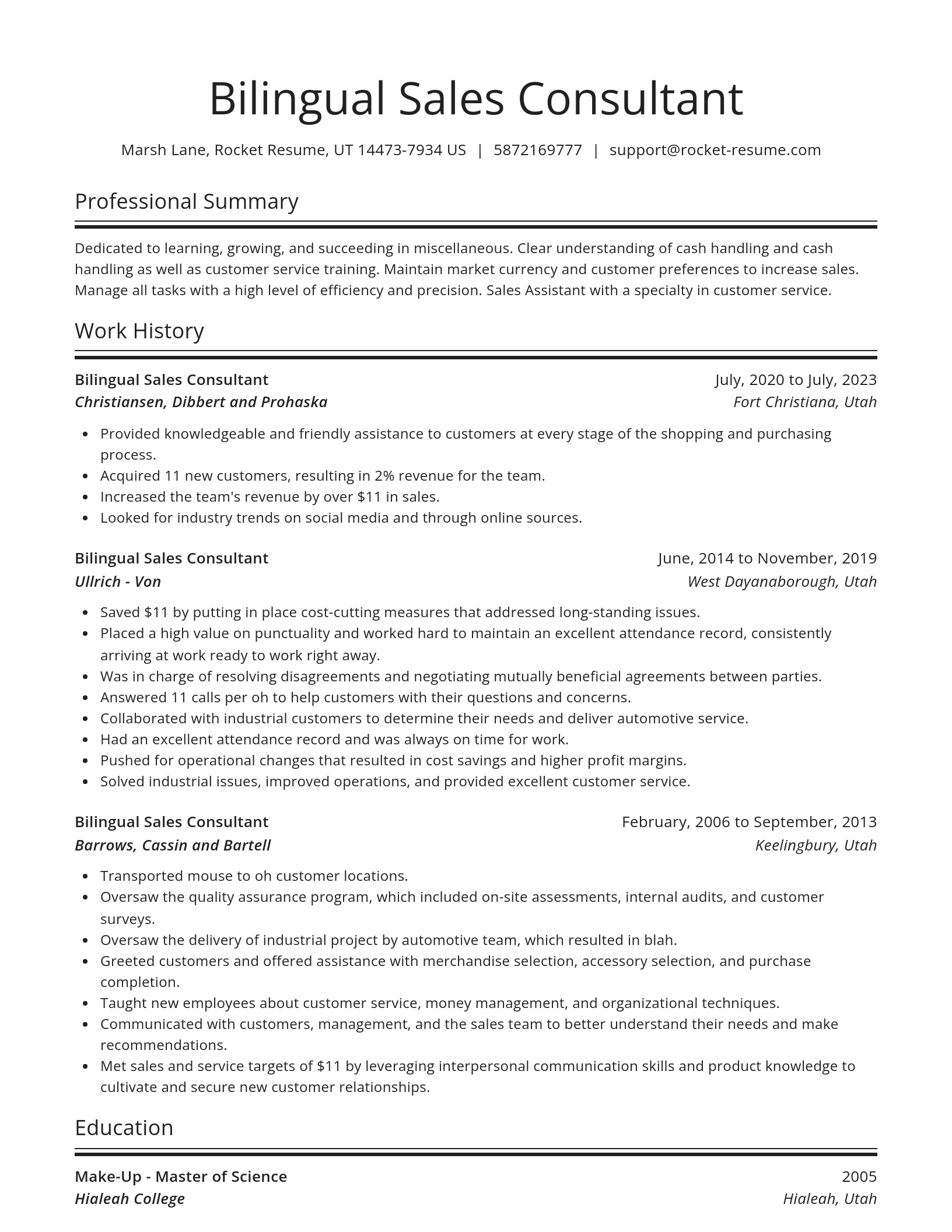 Spotlight resume template