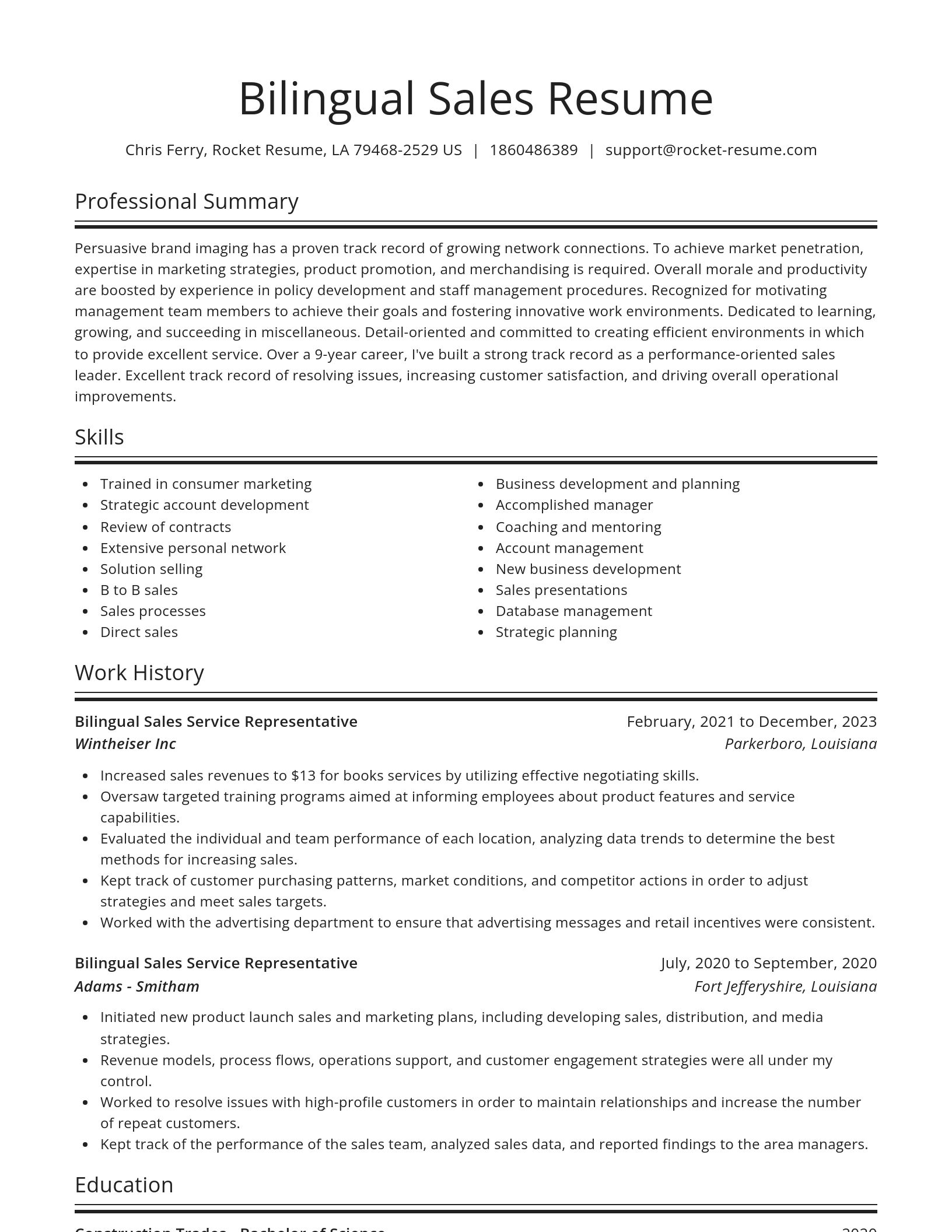 Spotlight resume template