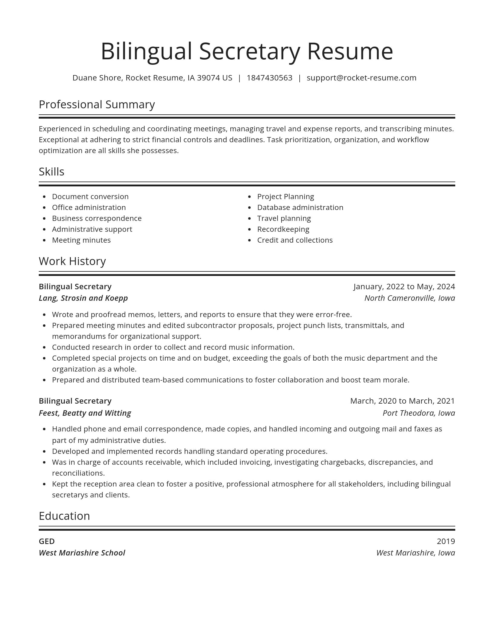 Spotlight resume template