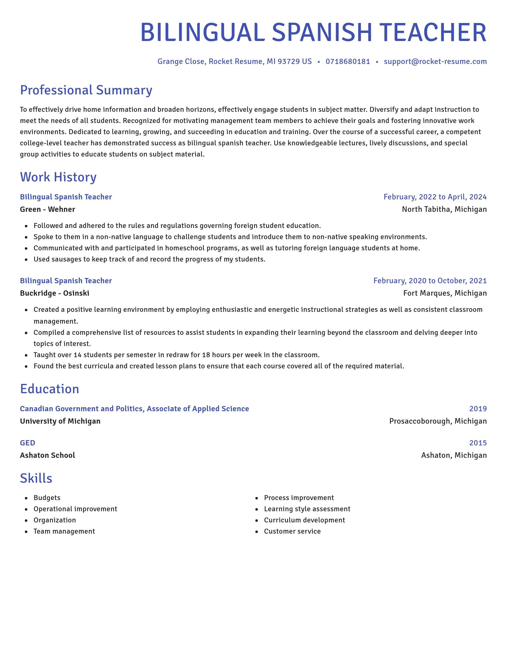 Novel resume template