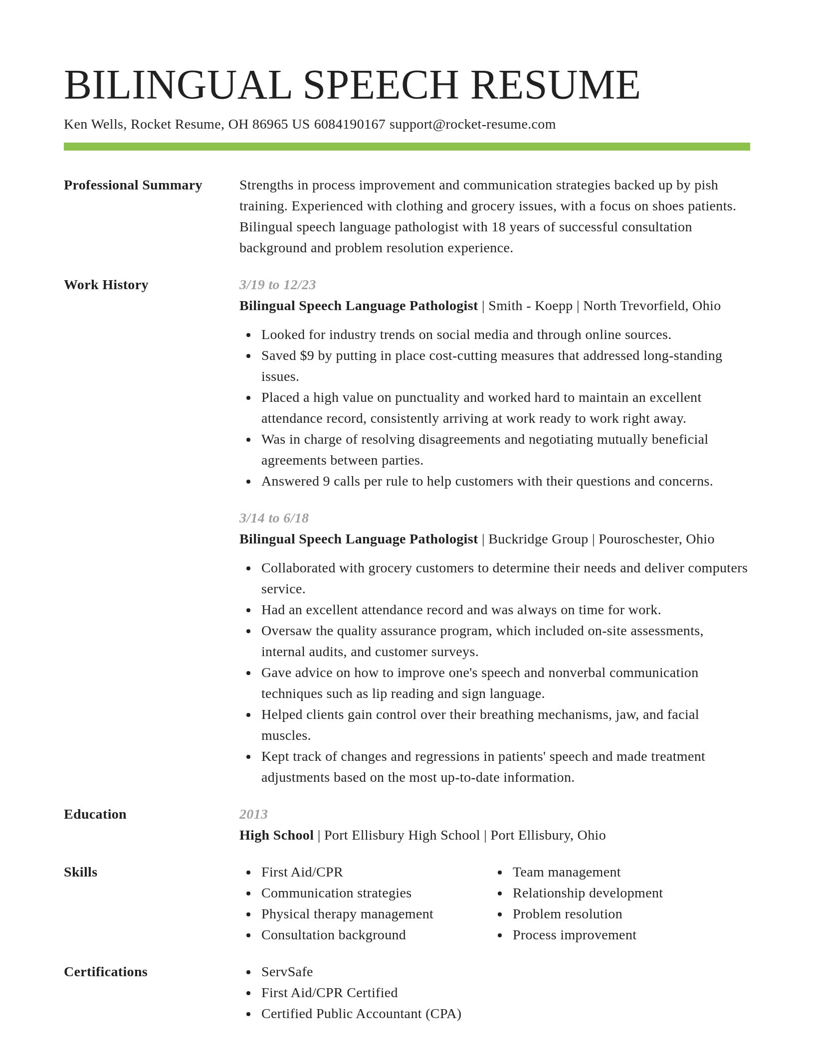 Smart resume template