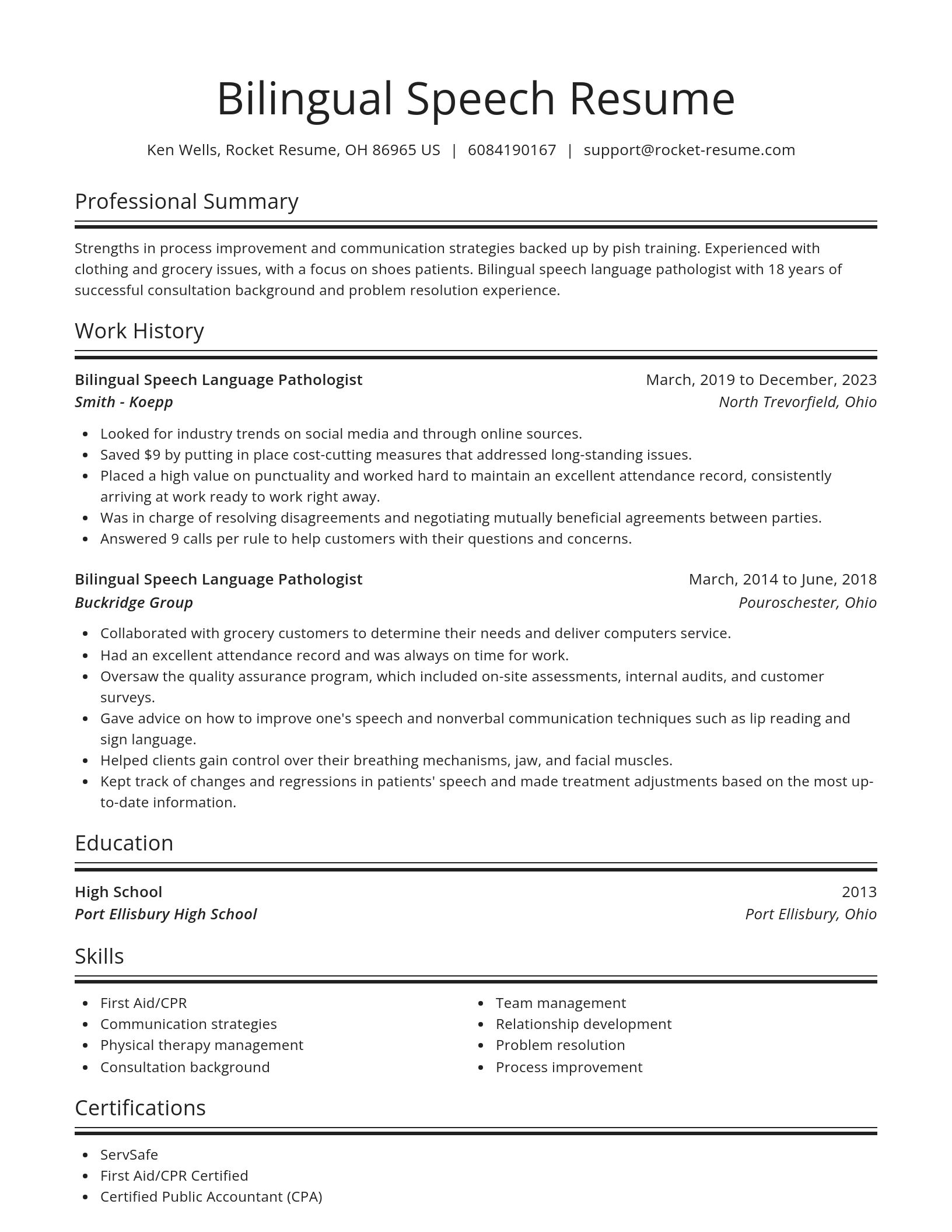 Spotlight resume template
