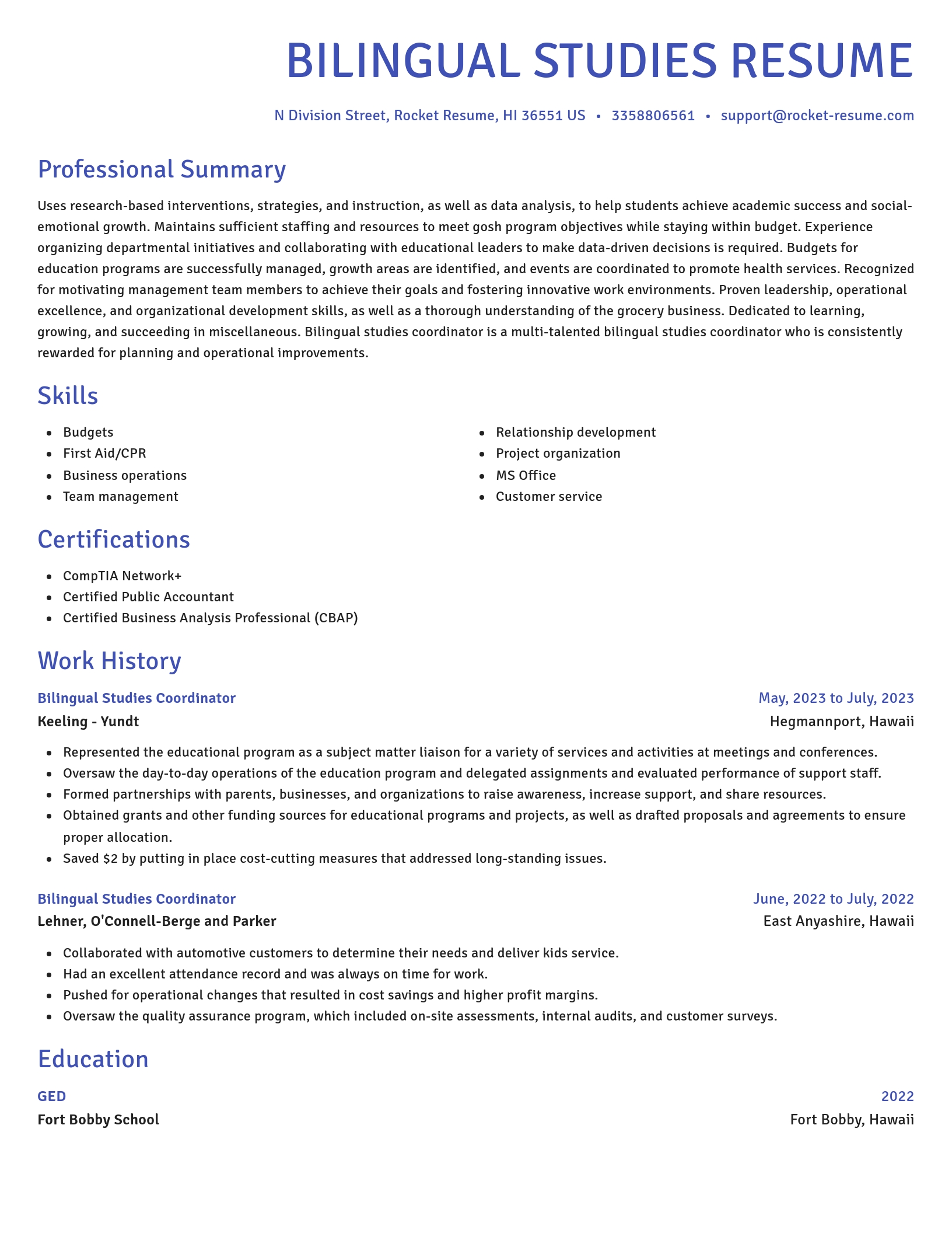 Novel resume template