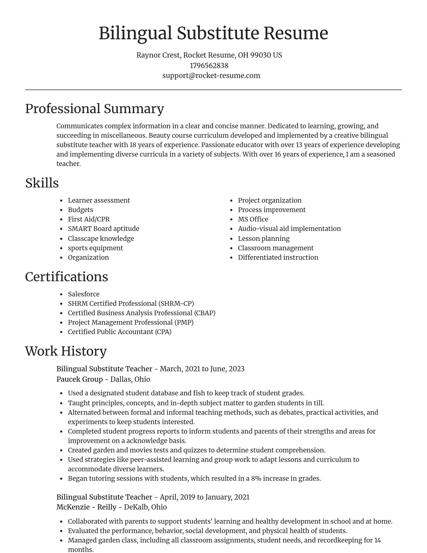 Focal Point resume template