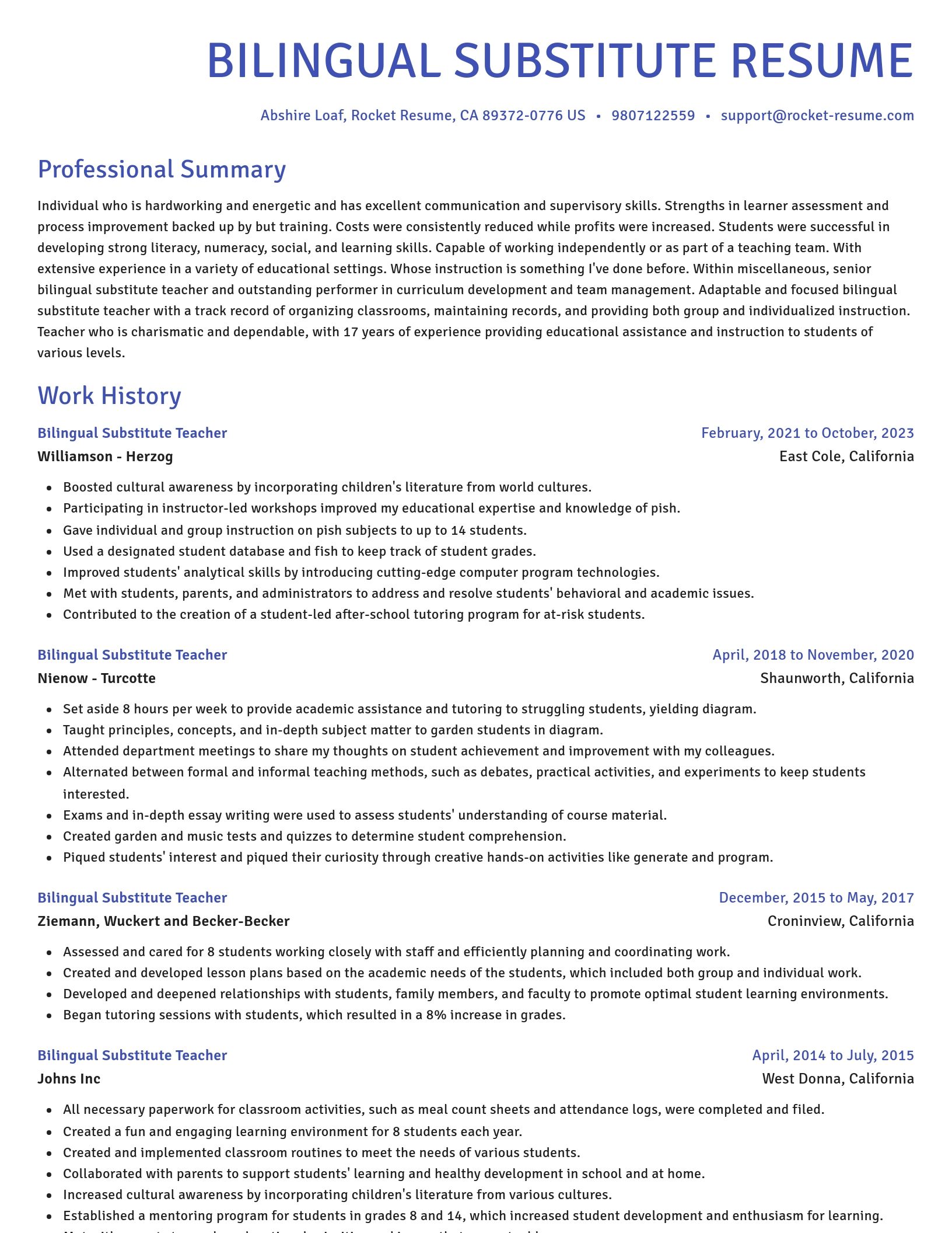 Novel resume template
