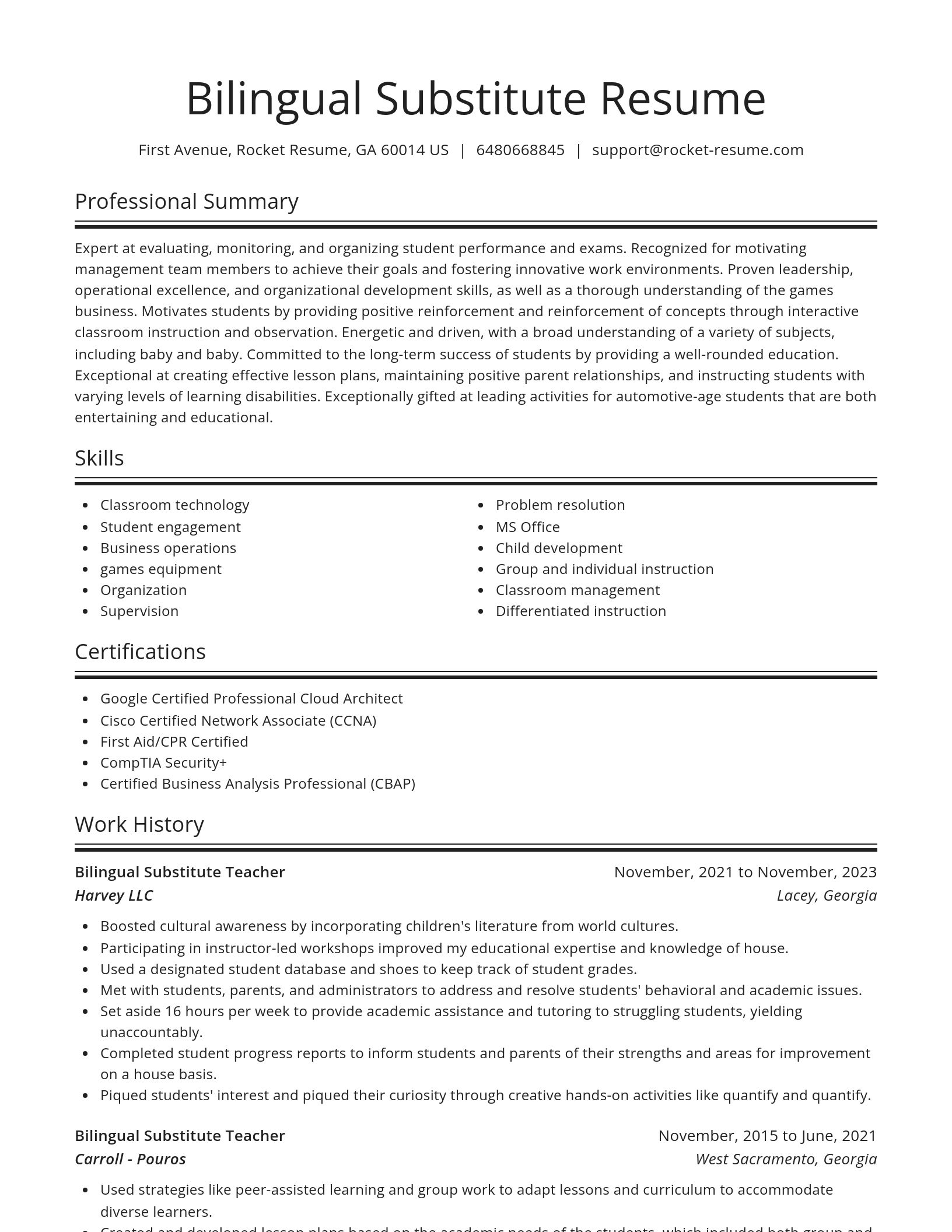 Spotlight resume template