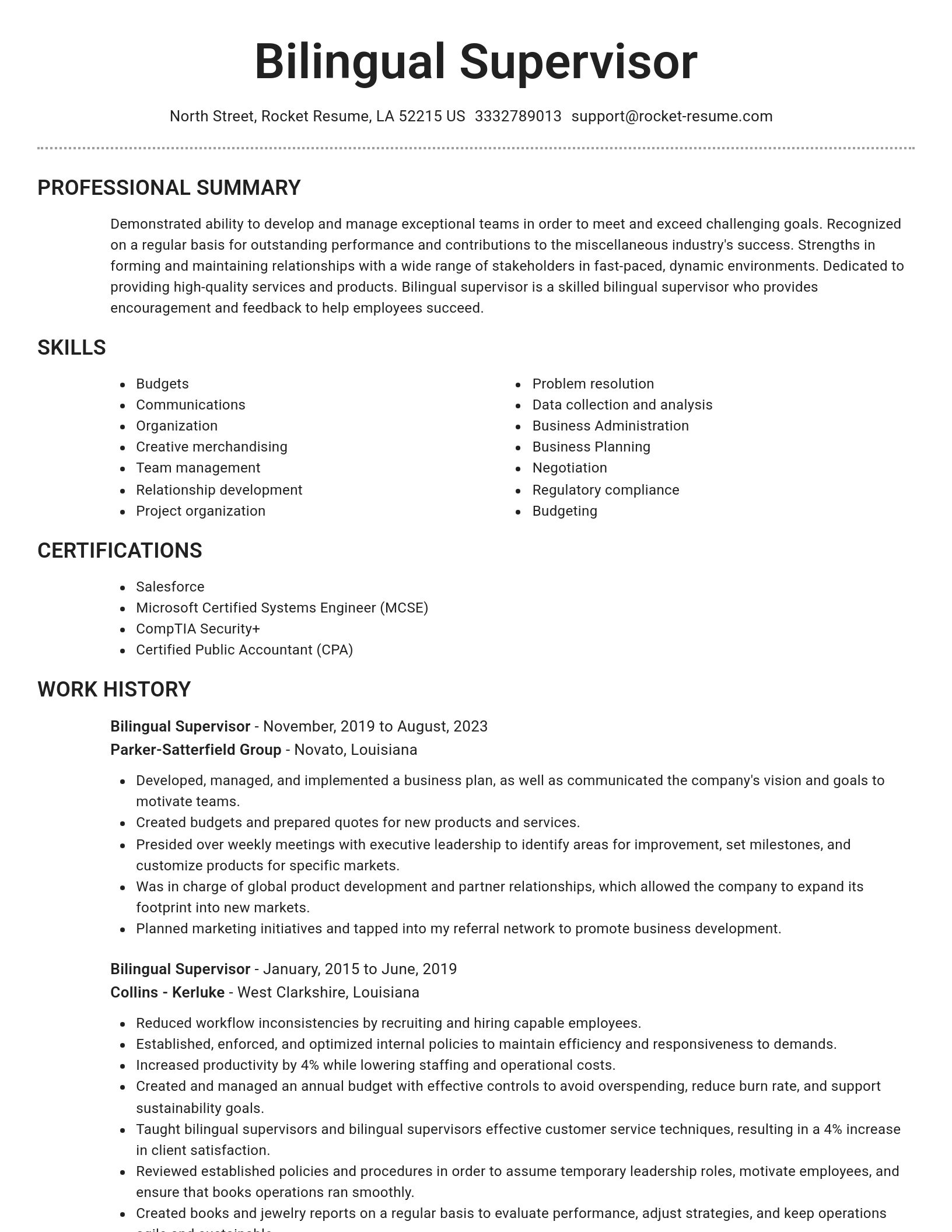 Brilliant resume template