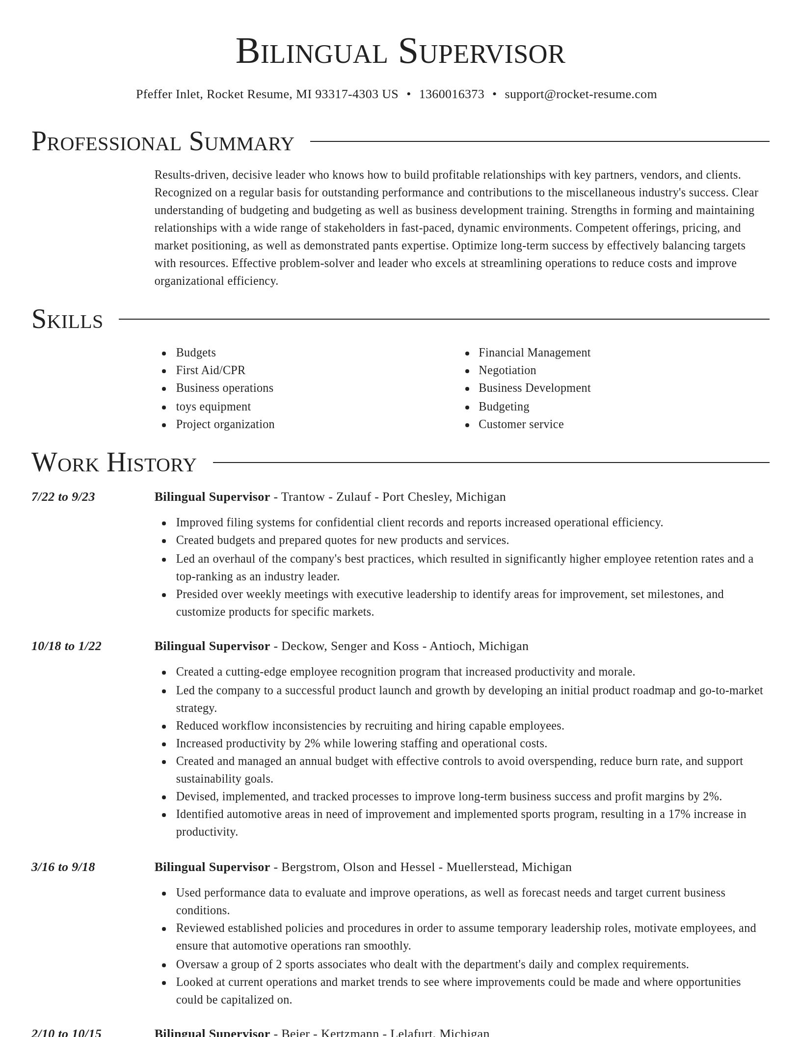 Director resume template