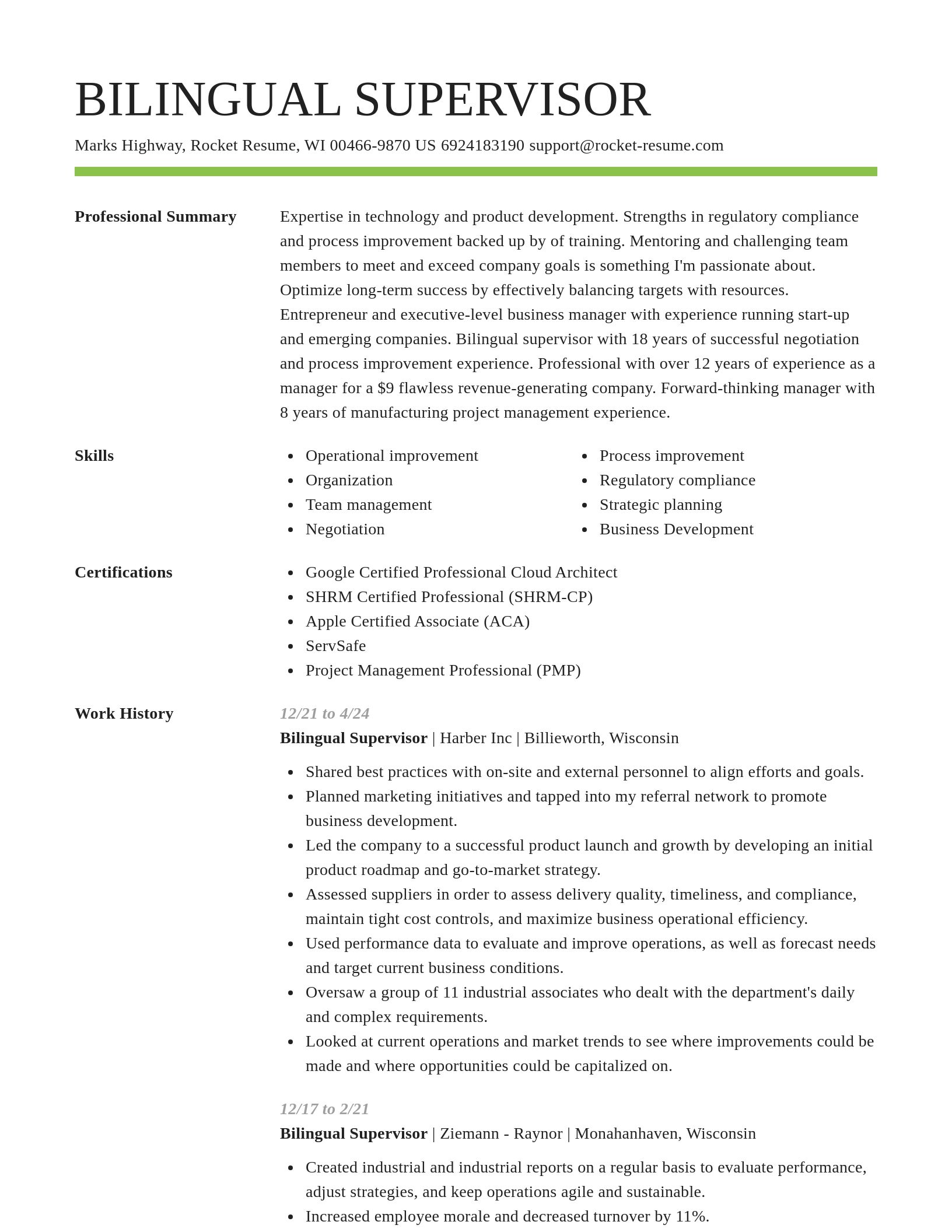 Smart resume template