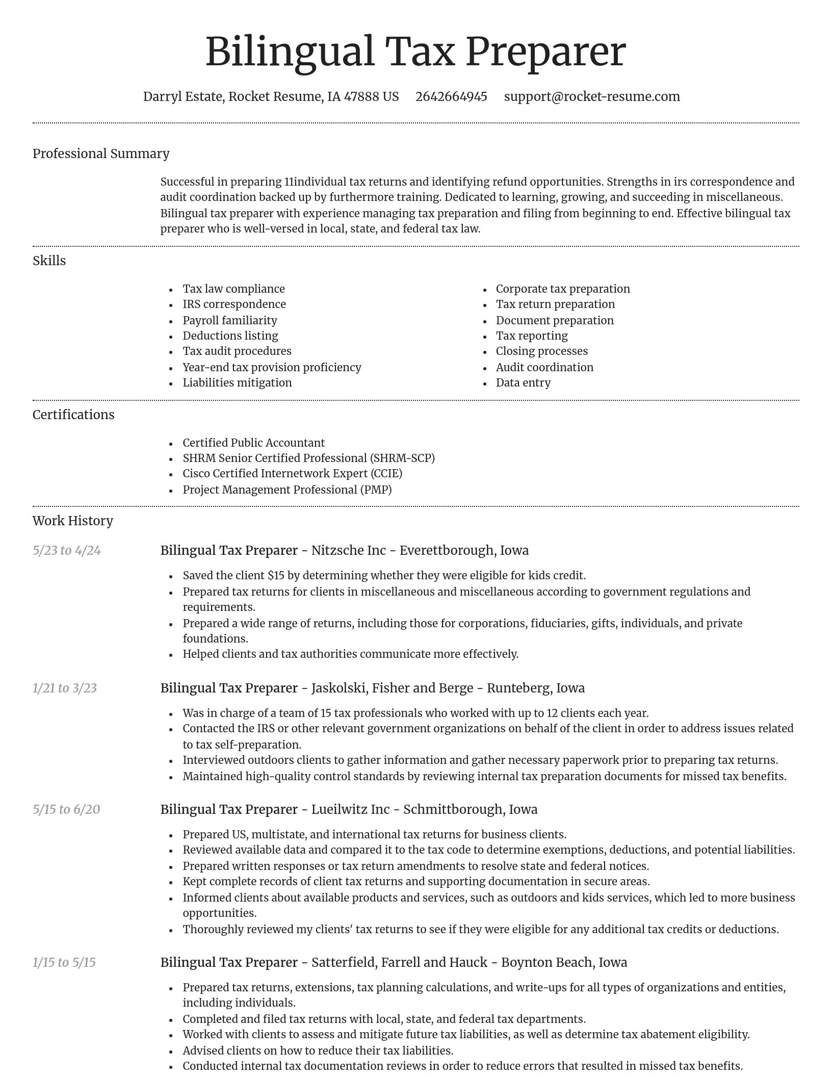 Dignified resume template