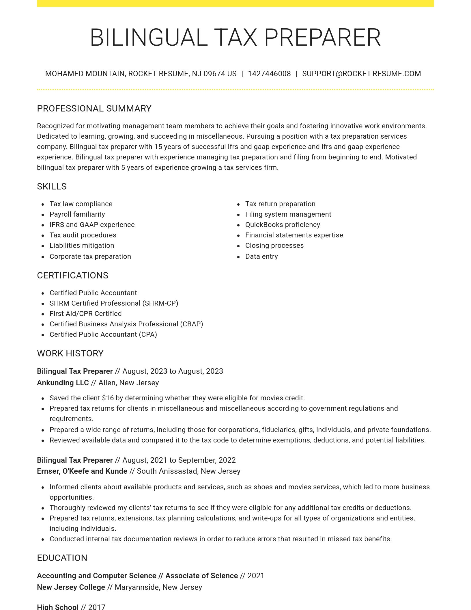 Grand resume template