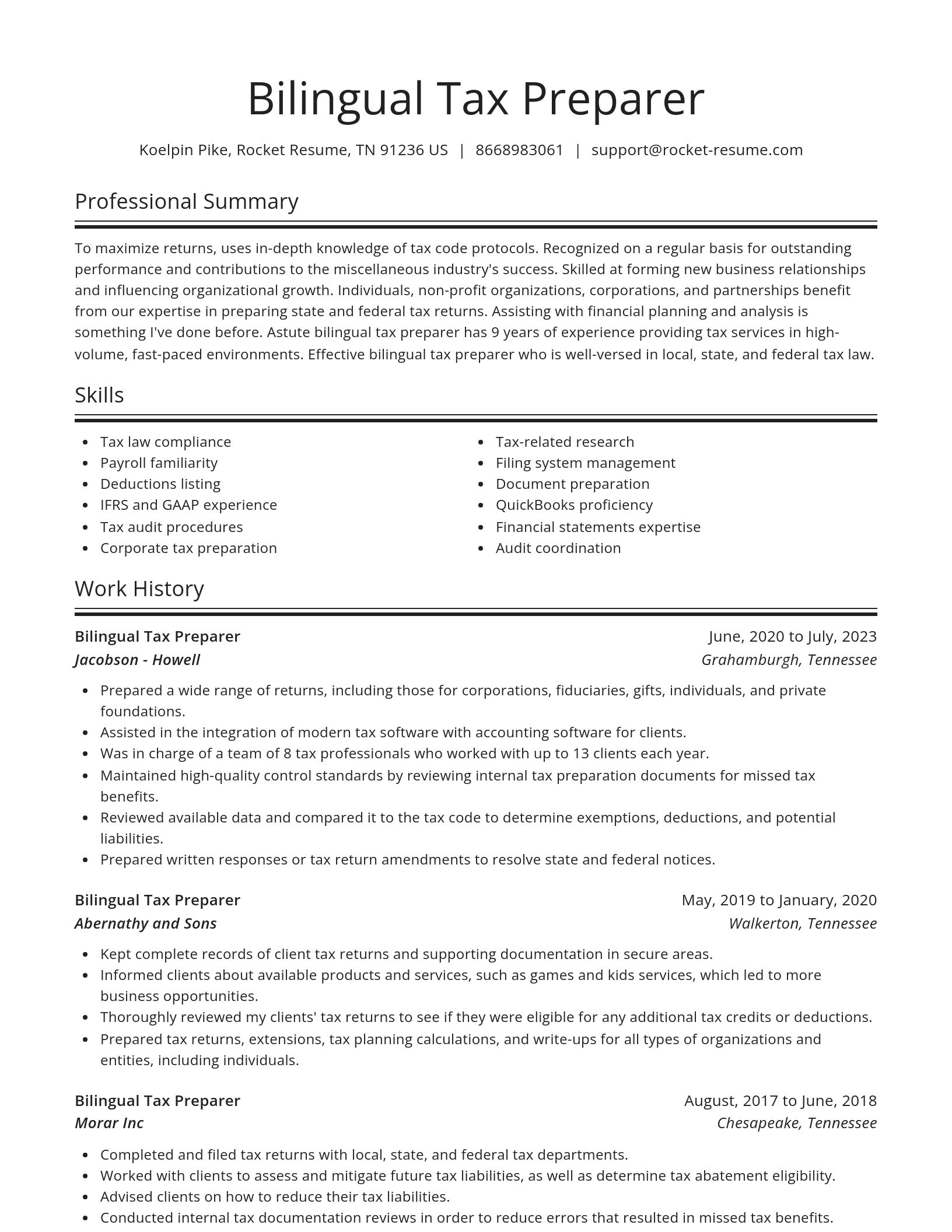 Spotlight resume template