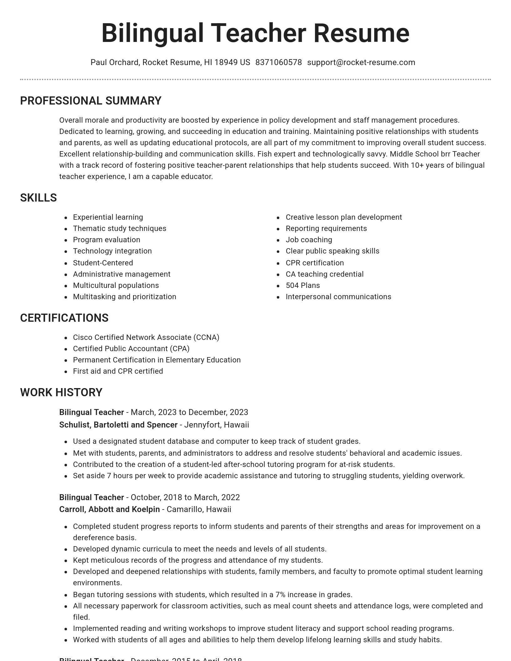 Brilliant resume template