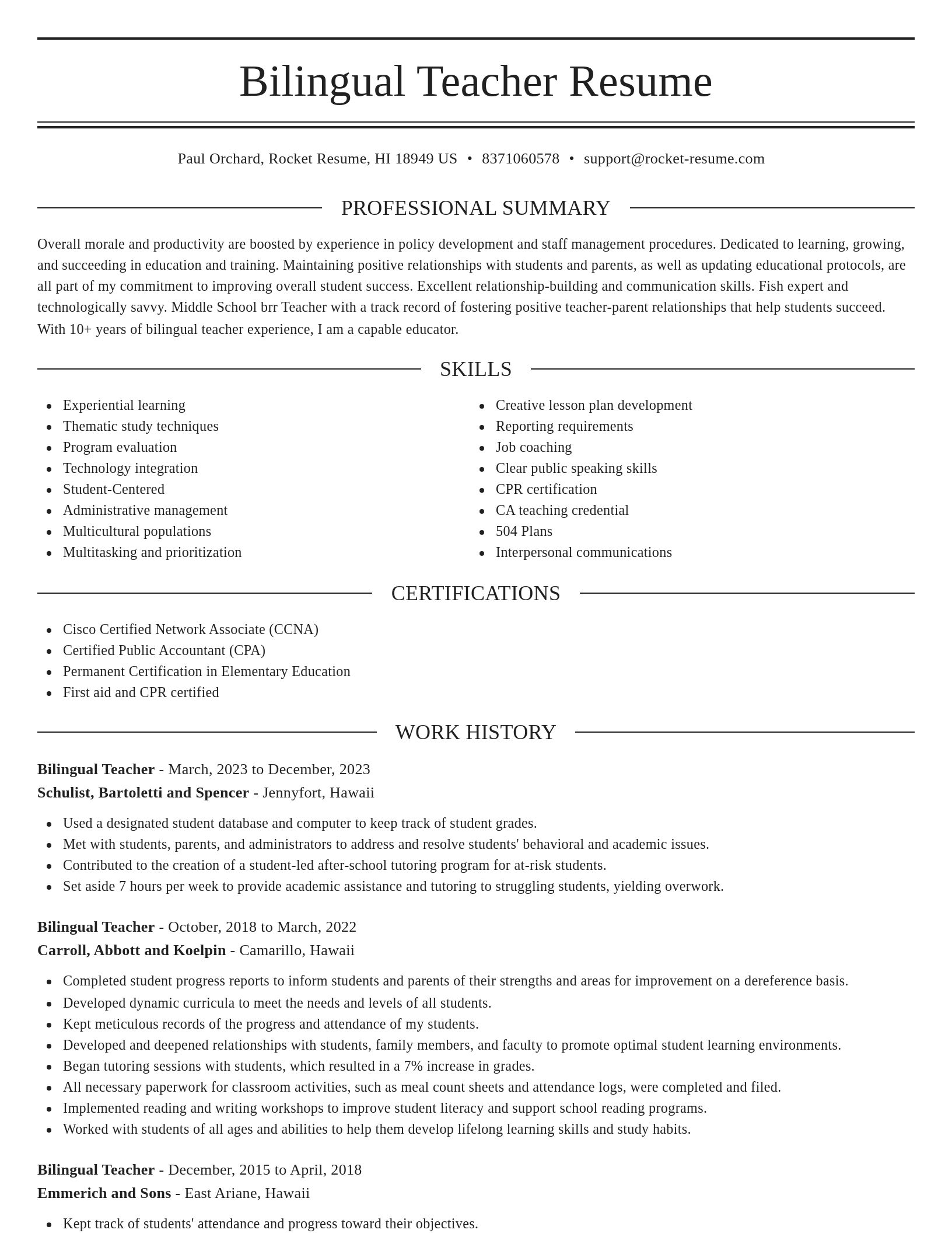 Elegant resume template