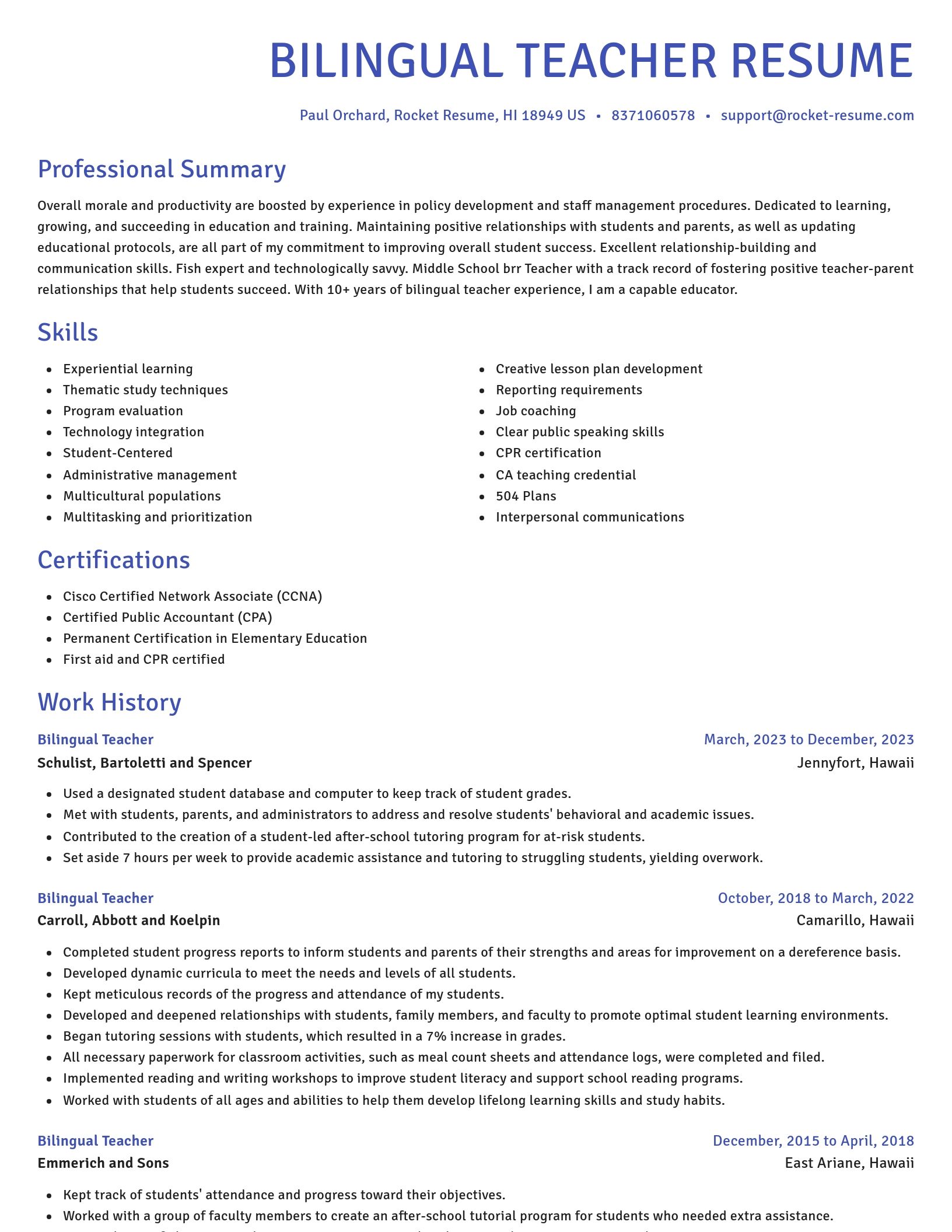 Novel resume template