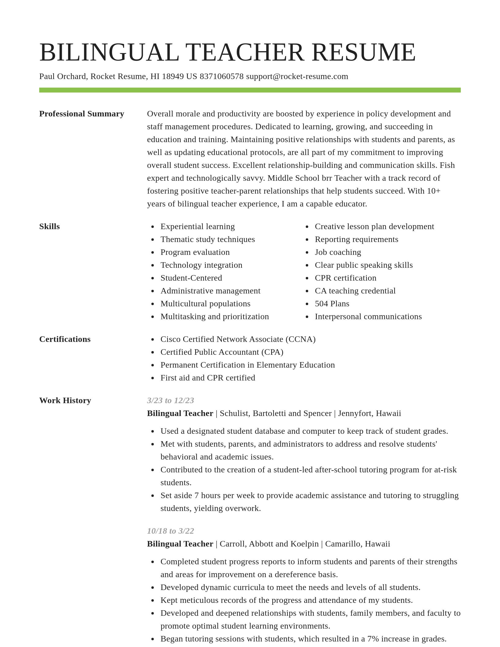 Smart resume template