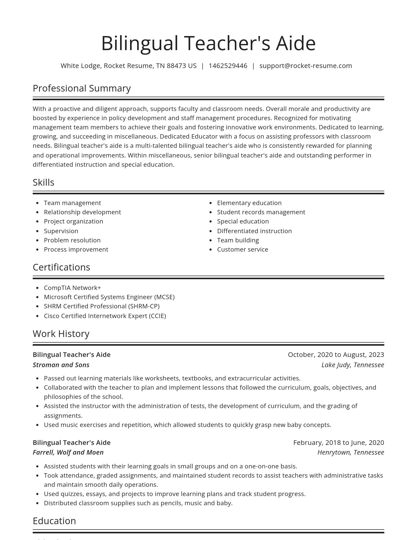 Spotlight resume template