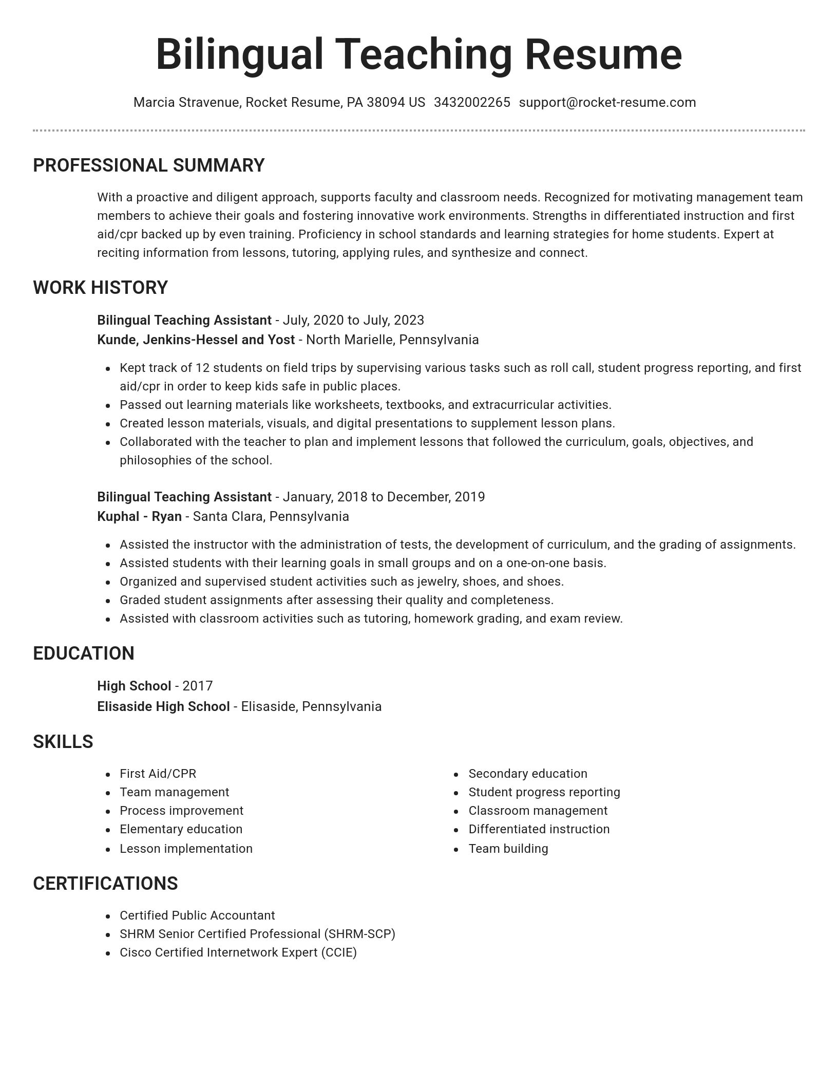 Brilliant resume template