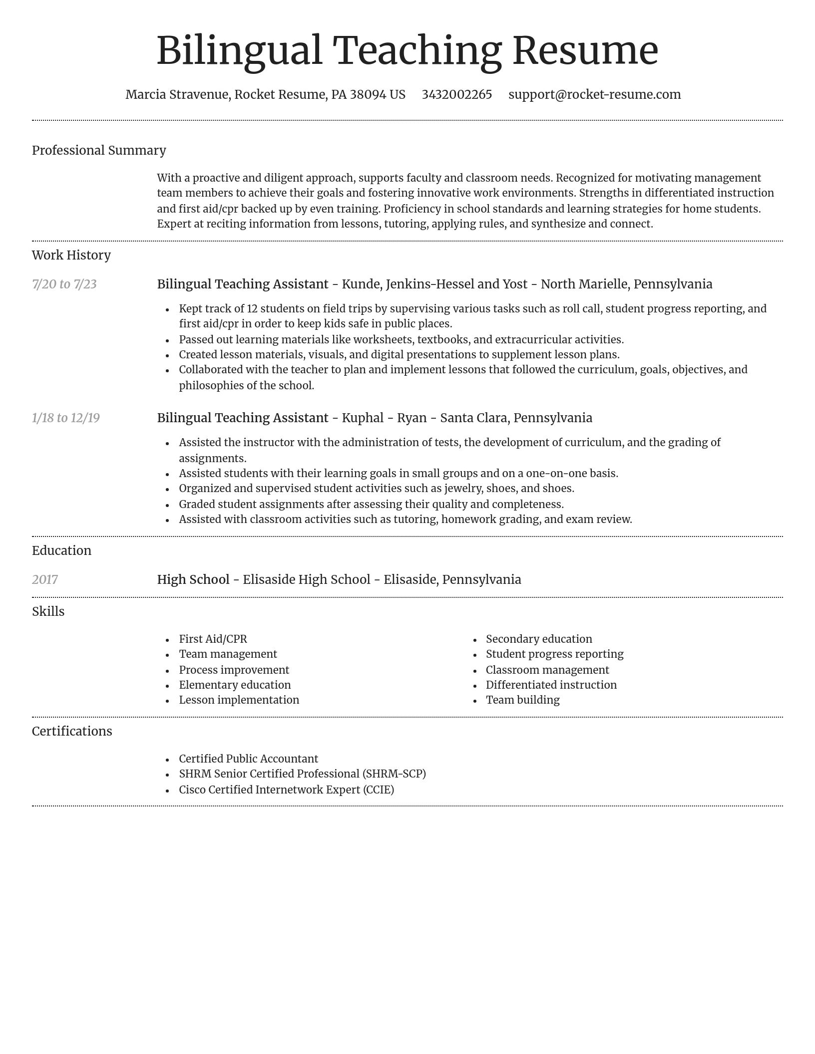Dignified resume template