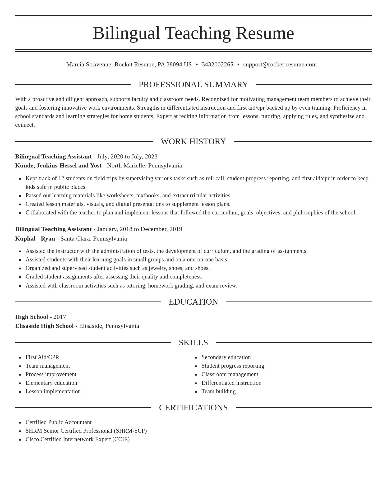 Elegant resume template