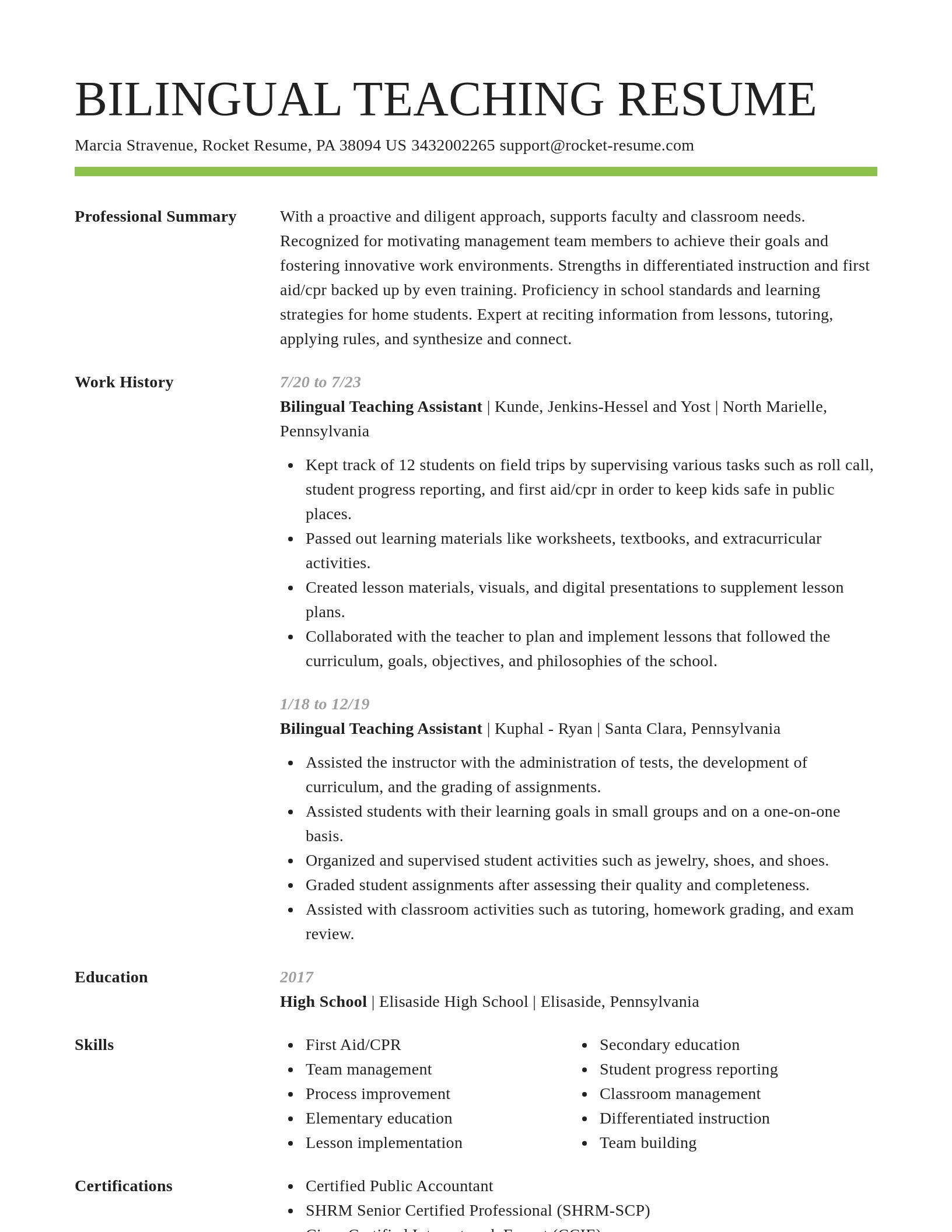 Smart resume template