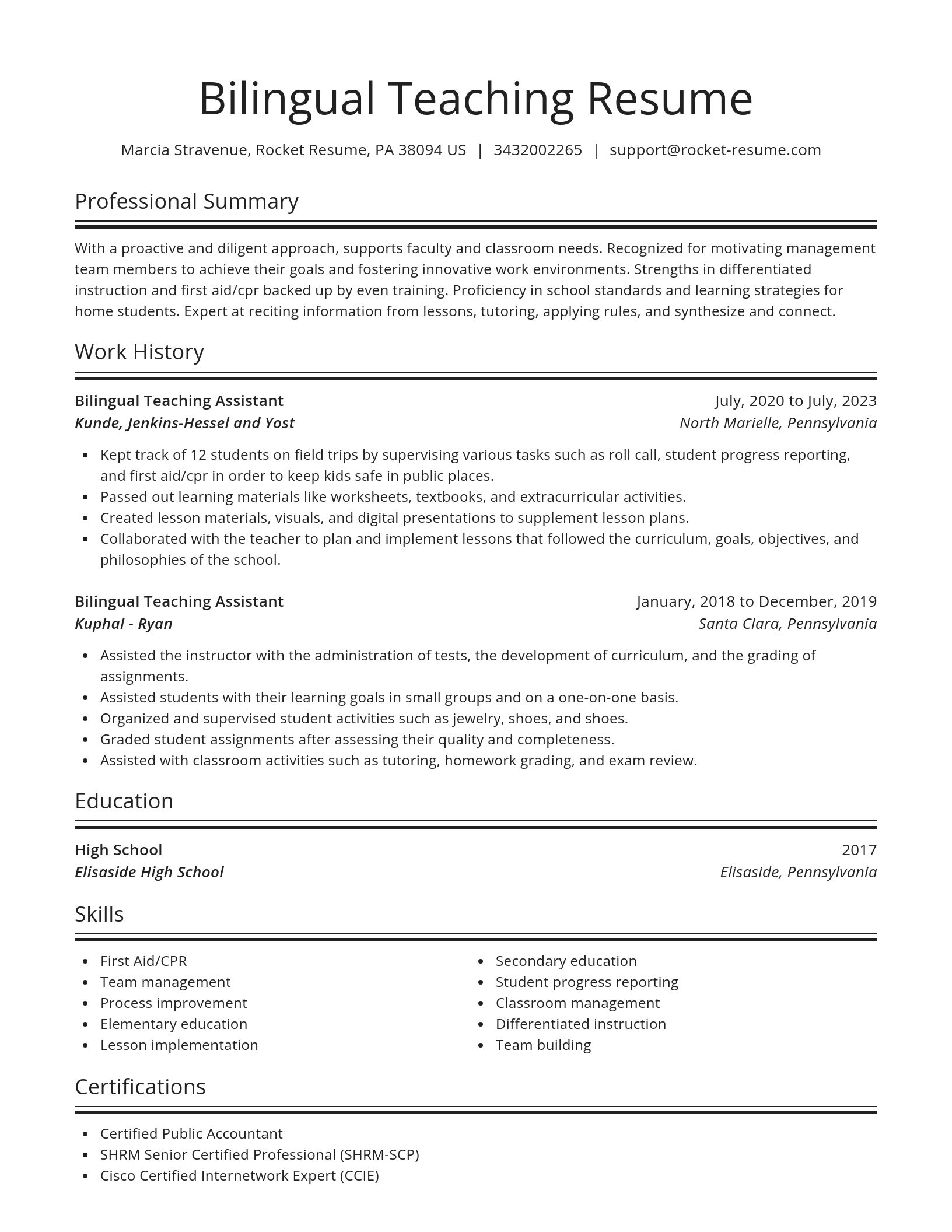 Spotlight resume template