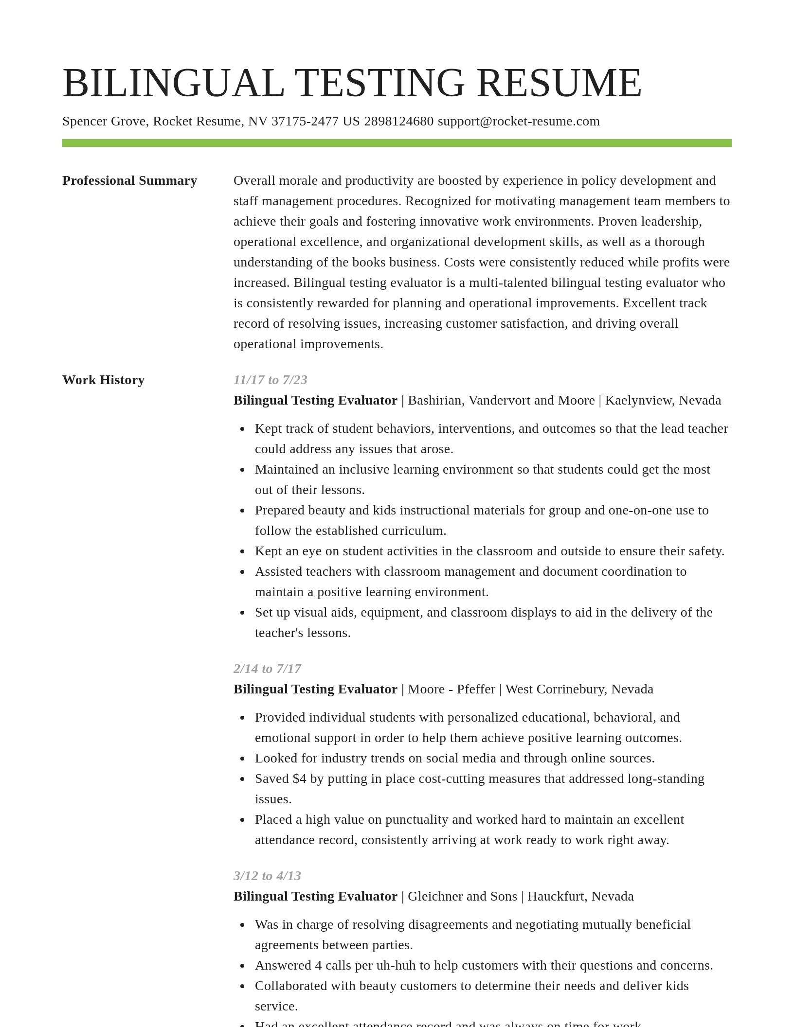 Smart resume template